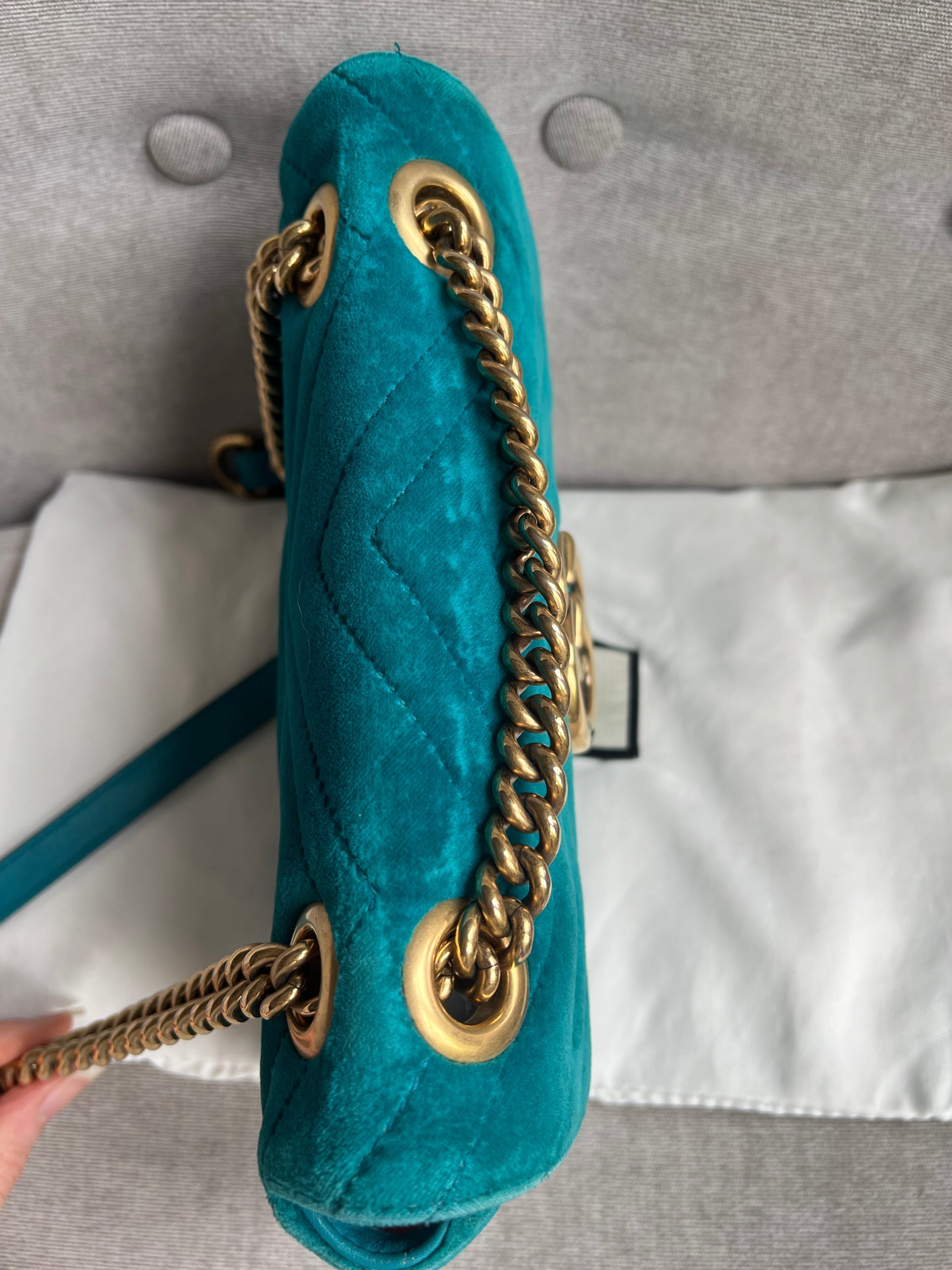 Gucci GG Mini Velvet Marmont Mini Shoulder Bag