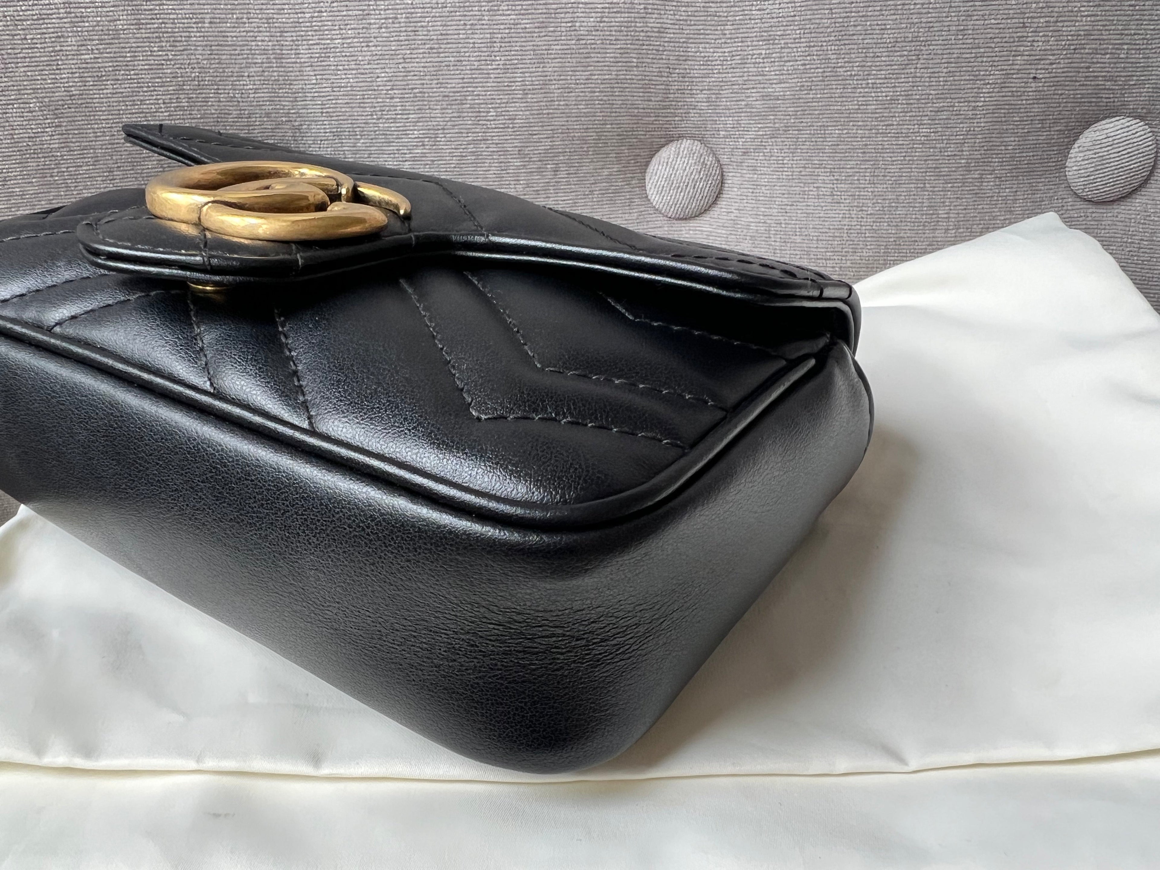 Gucci GG Black Marmont Super Mini Shoulder Bag