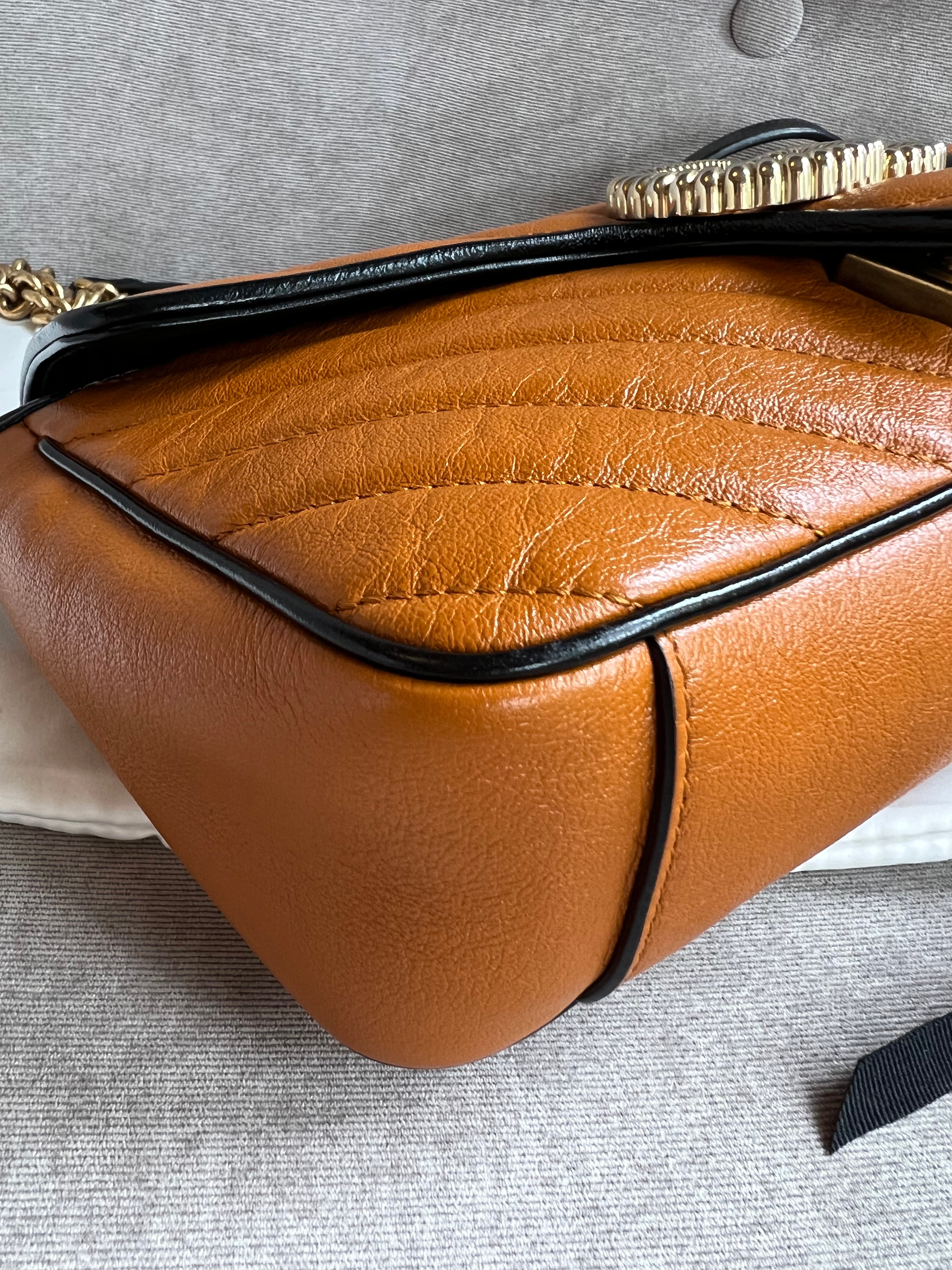 Gucci GG Torchon Tan Marmont Small Shoulder Bag