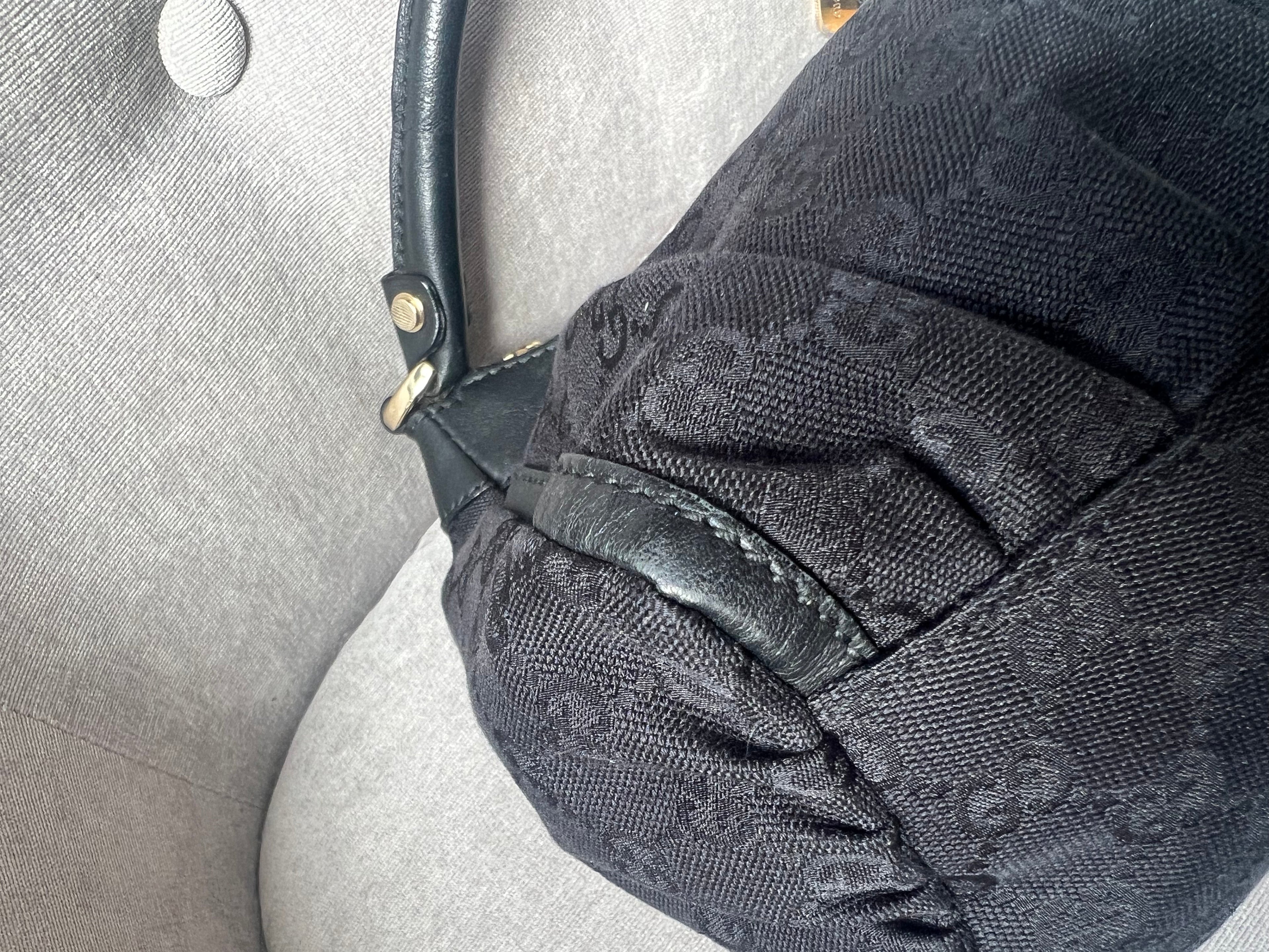 Gucci GG Canvas Small Black Abbey D Ring Hobo