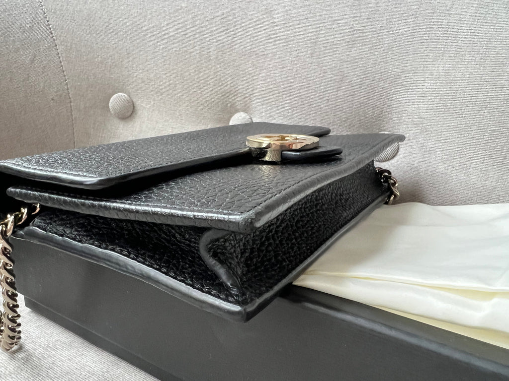 Gucci Black Interlocking Chain Wallet