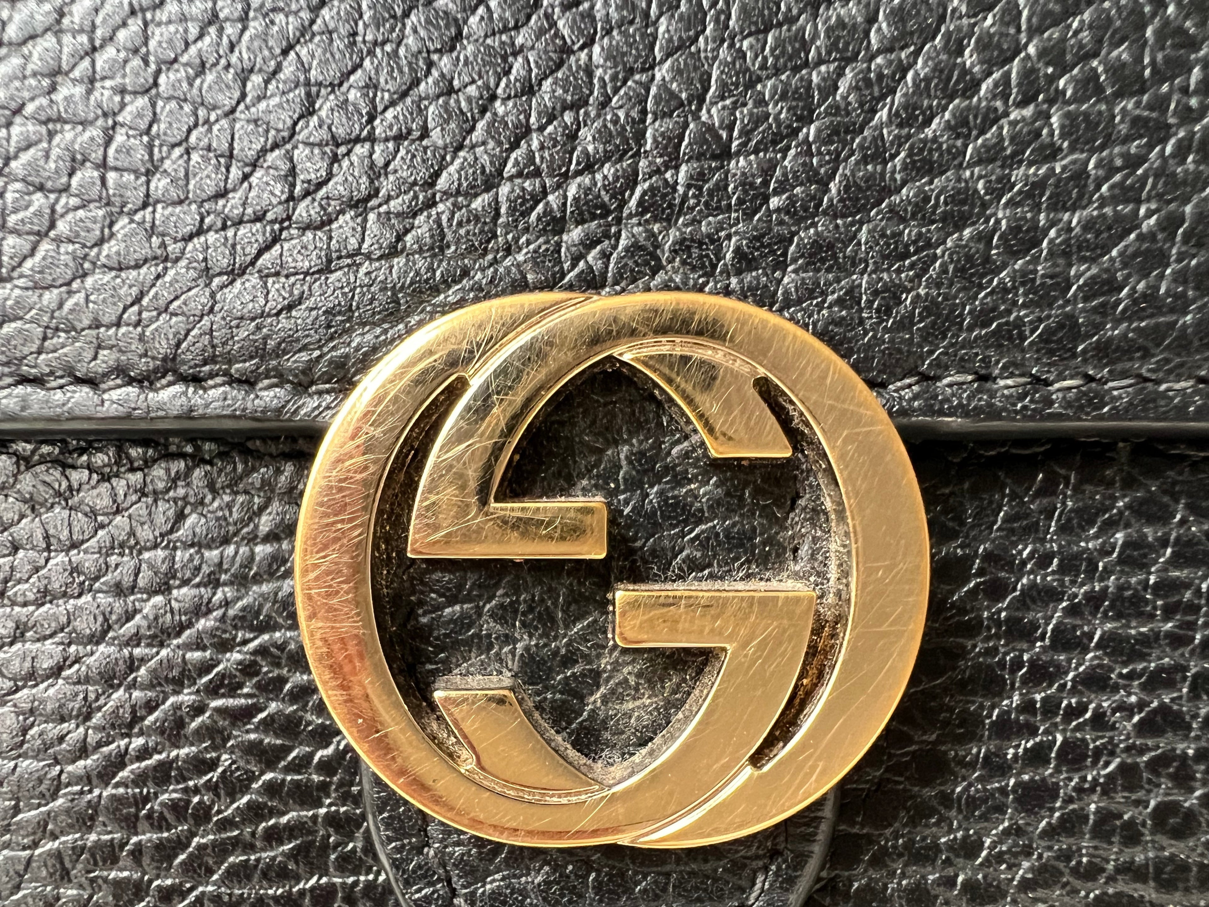 Gucci Black Interlocking Chain Wallet