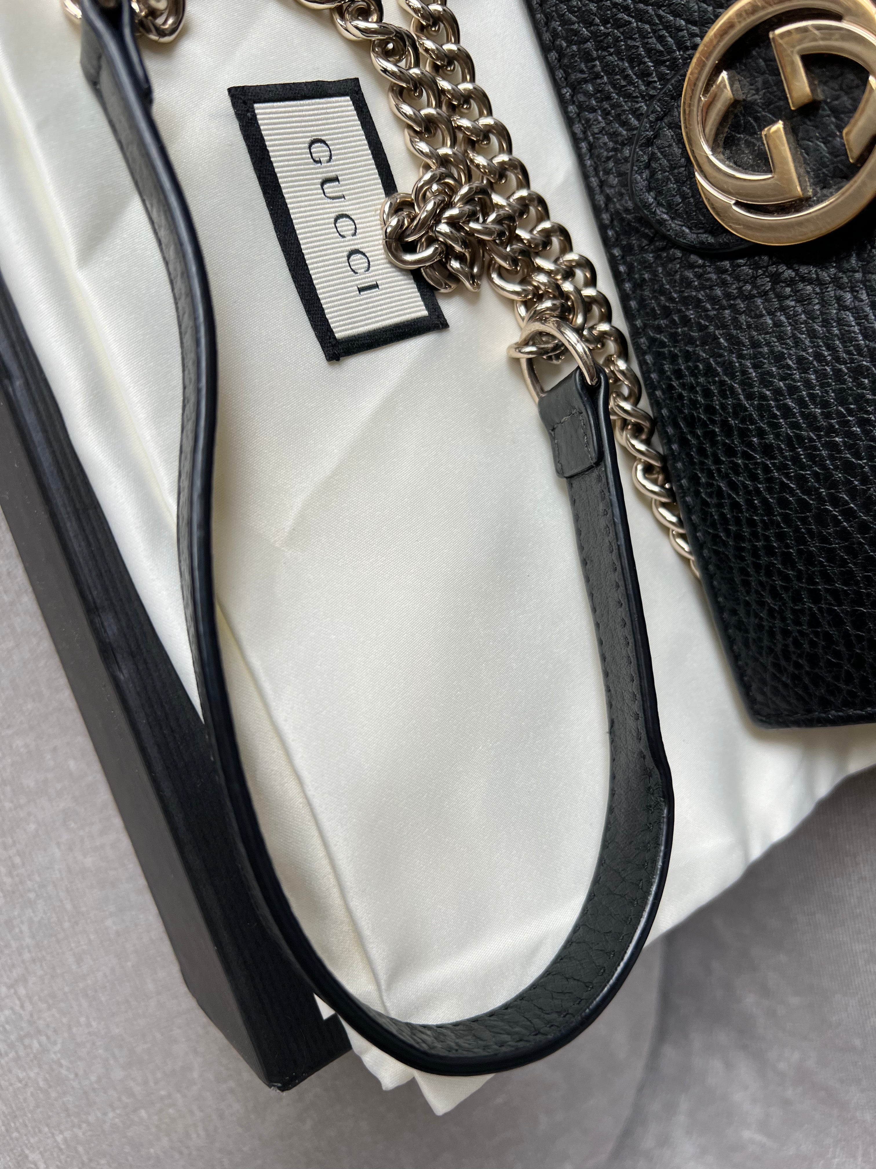 Gucci Black Interlocking Chain Wallet