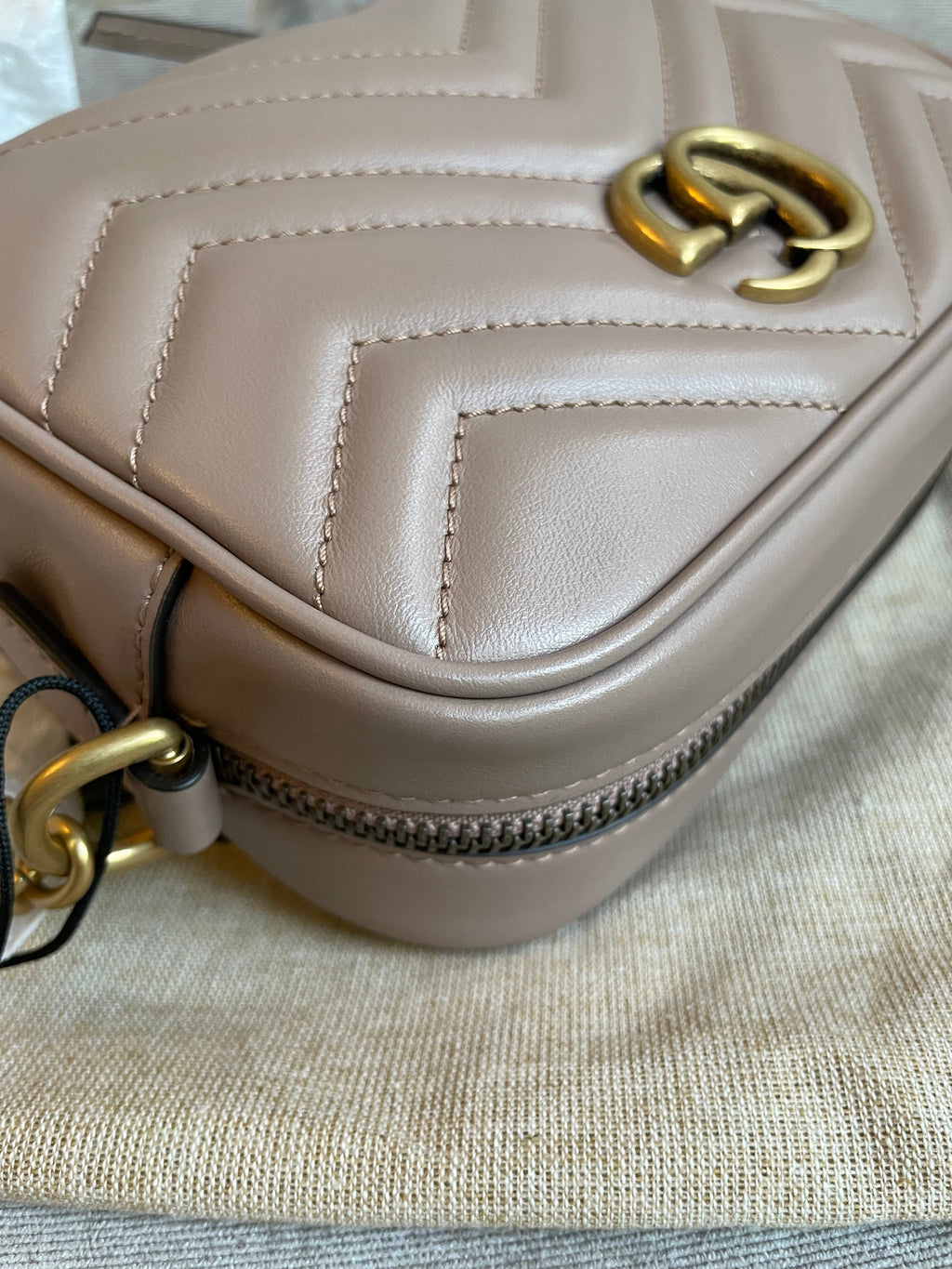 Gucci GG Dusty Pink Marmont Mini Shoulder Bag