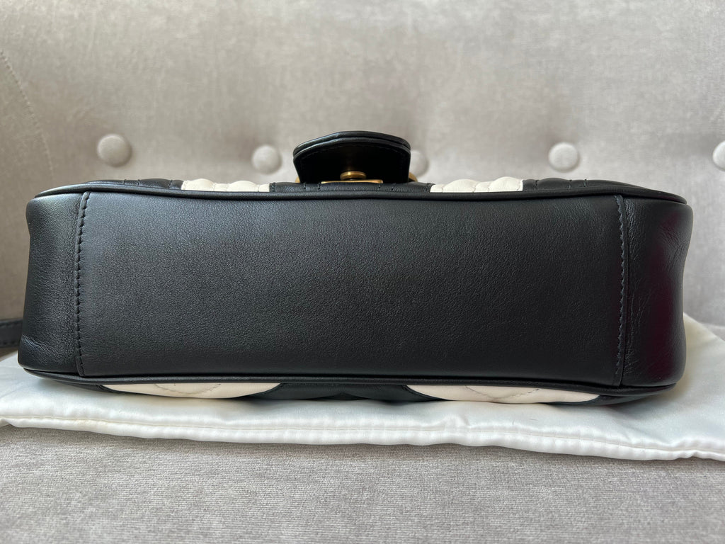 Gucci GG Black and White Marmont Small Shoulder Bag (RRP £1800)