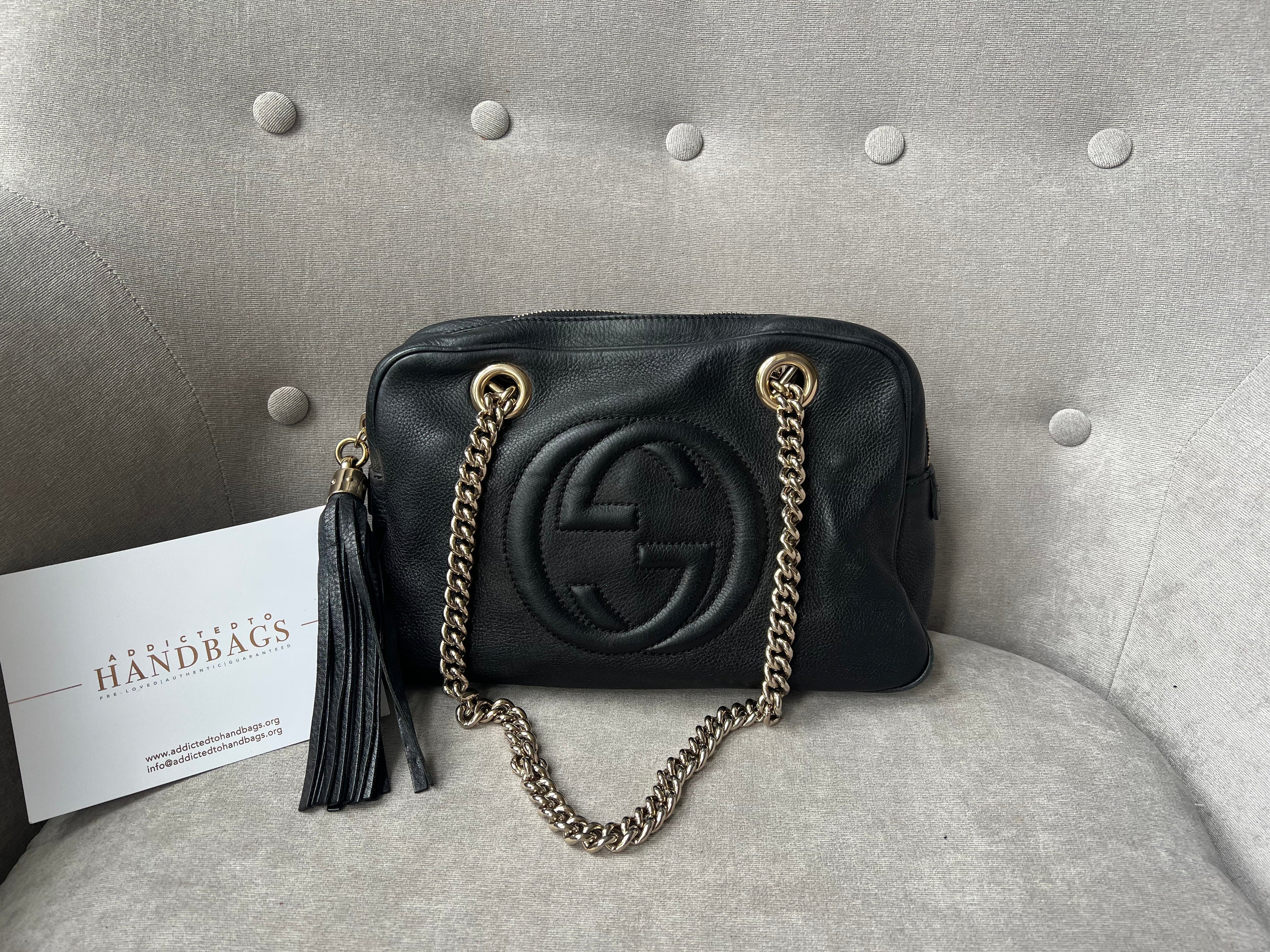 Gucci Black Small Soho Chain Tote