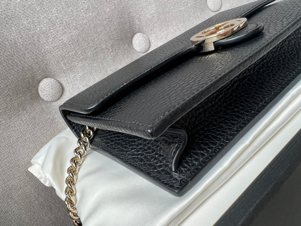 Gucci Black Interlocking Chain Wallet