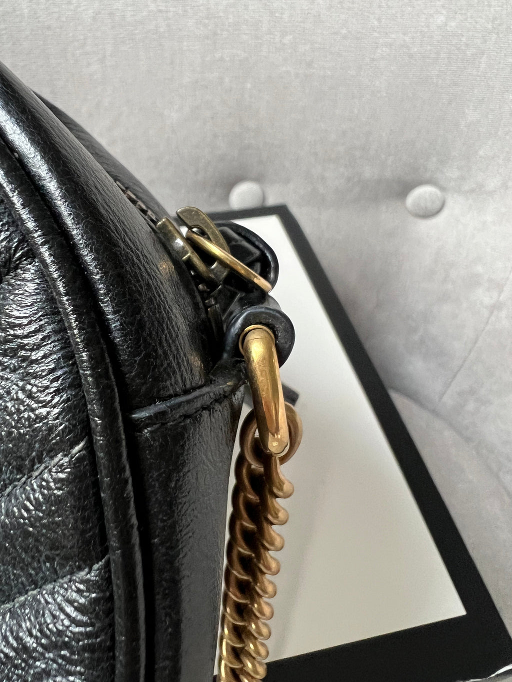 Gucci GG Round Black Marmont Small Shoulder Bag