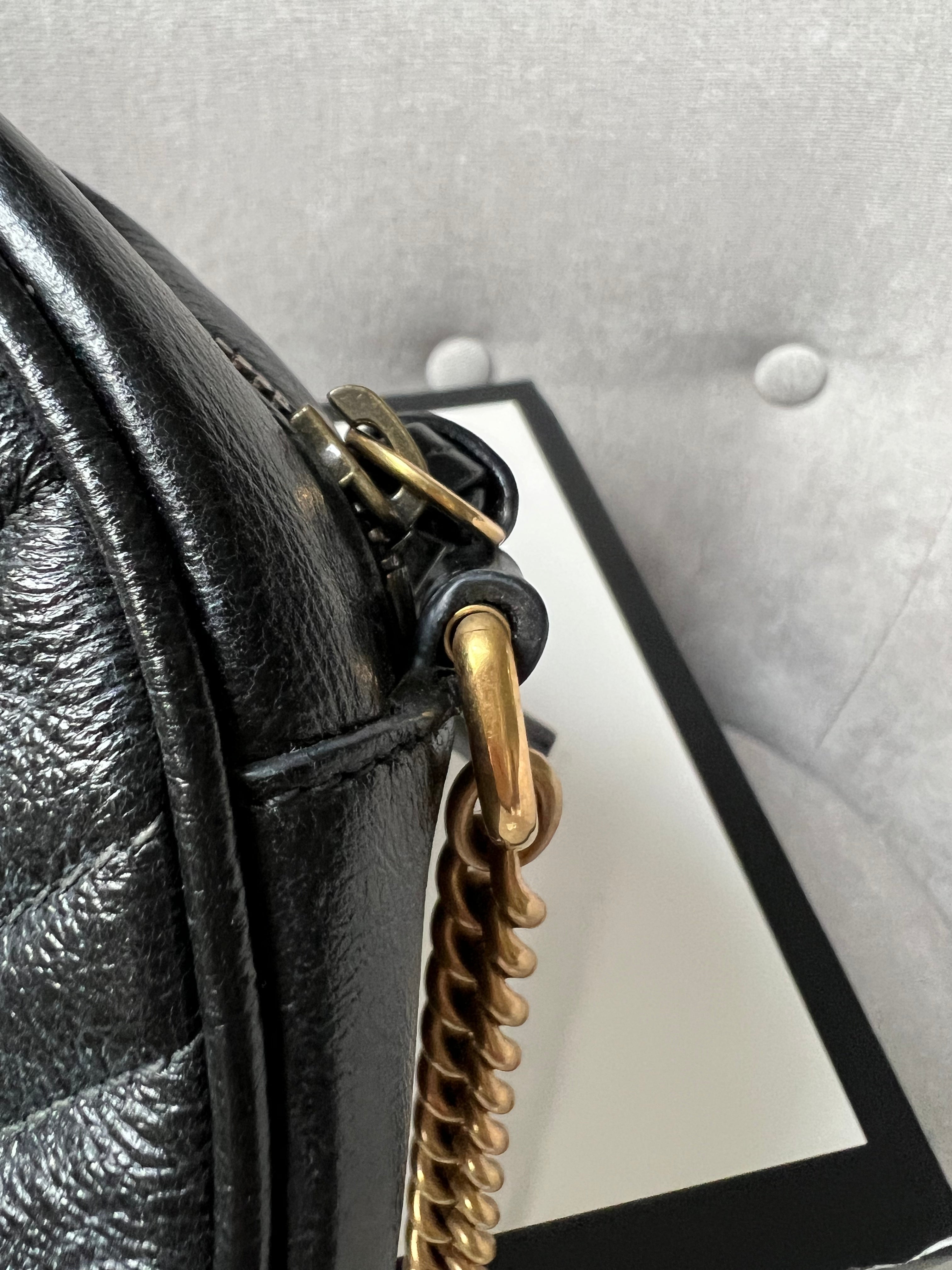 Gucci GG Round Black Marmont Small Shoulder Bag