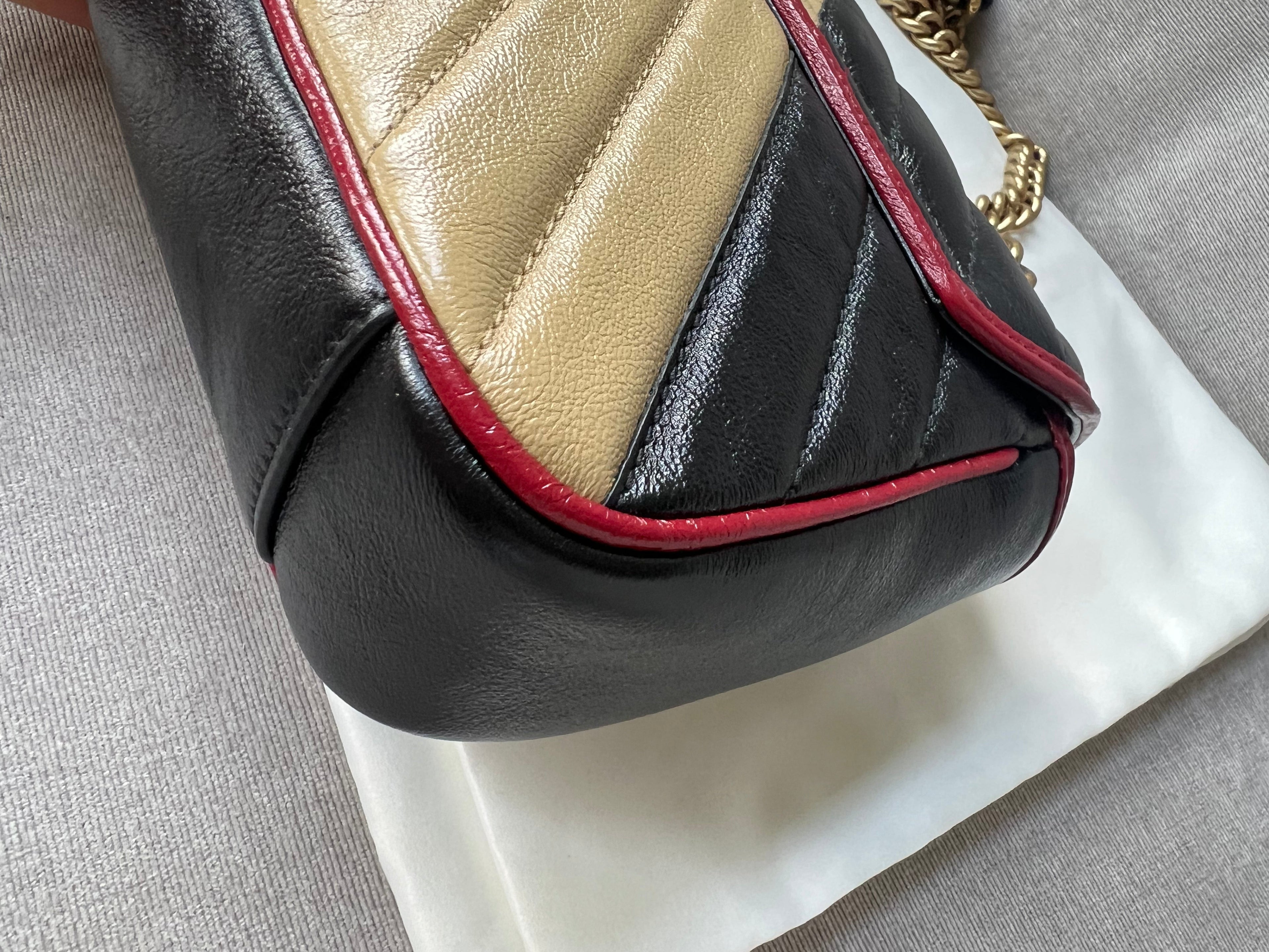 Gucci GG Tricolour Marmont Mini Shoulder Bag