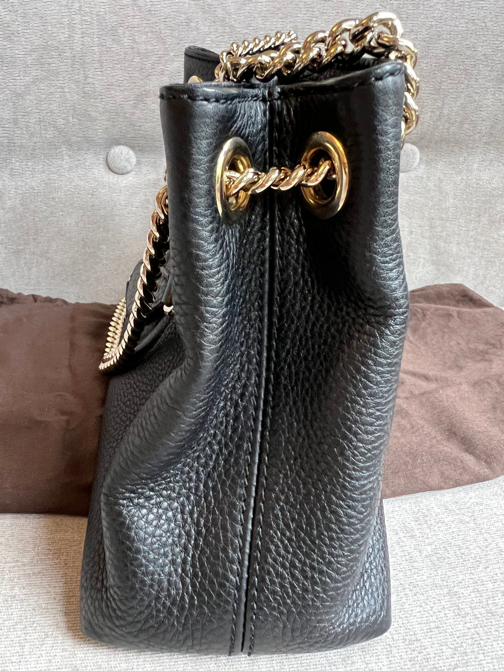Gucci Black Mini Soho Chain Tote