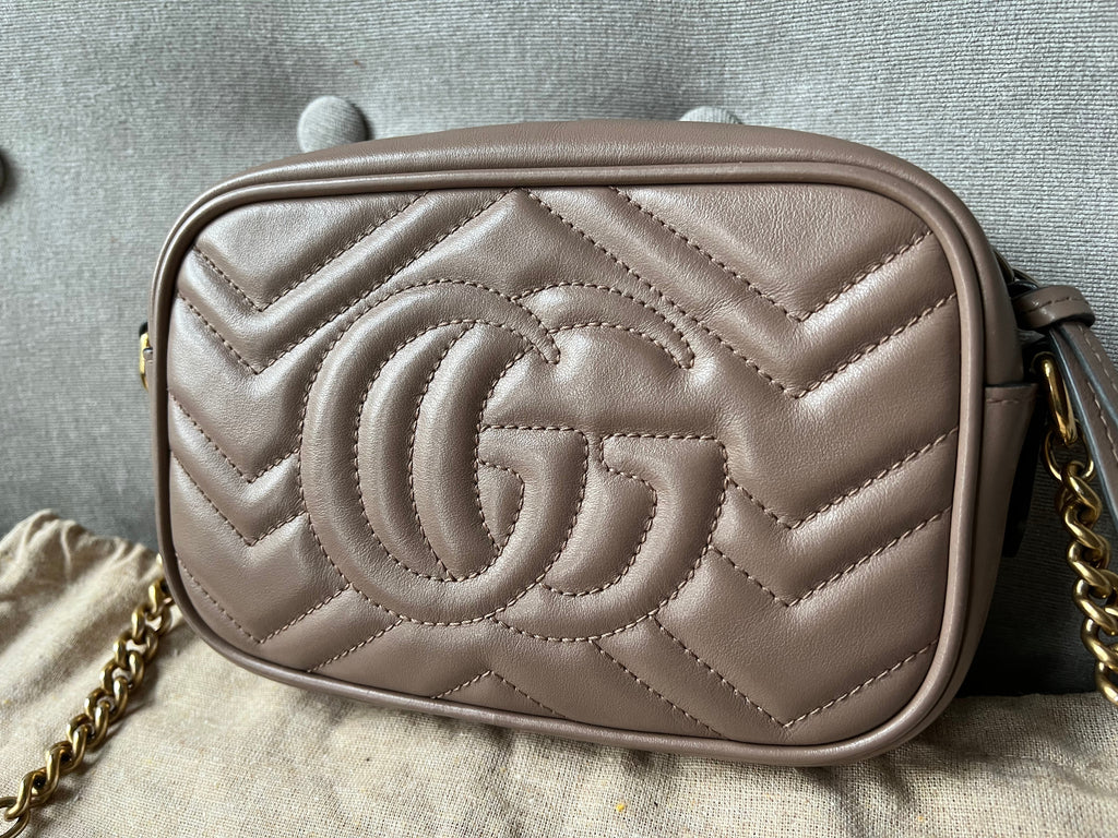 Gucci GG Dusty Pink Marmont Mini Shoulder Bag (RRP £1,160)