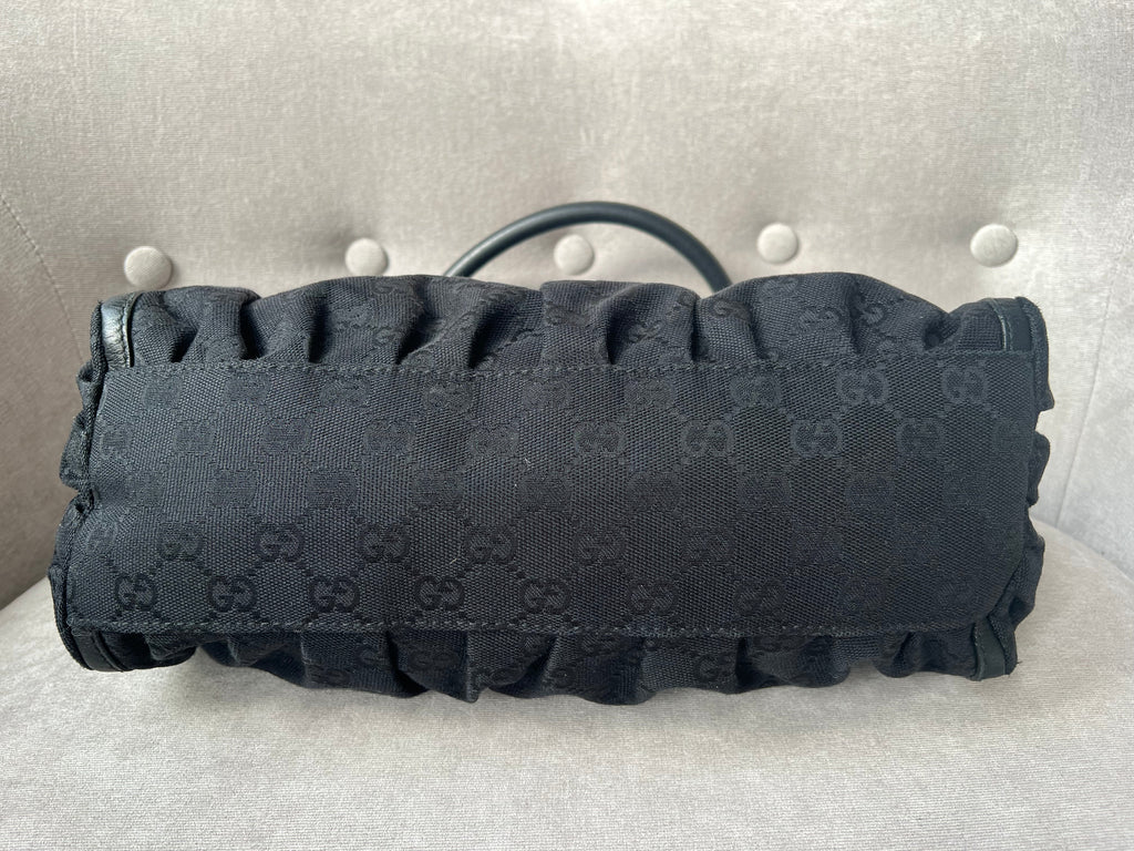 Gucci GG Canvas Small Black Abbey D Ring Hobo