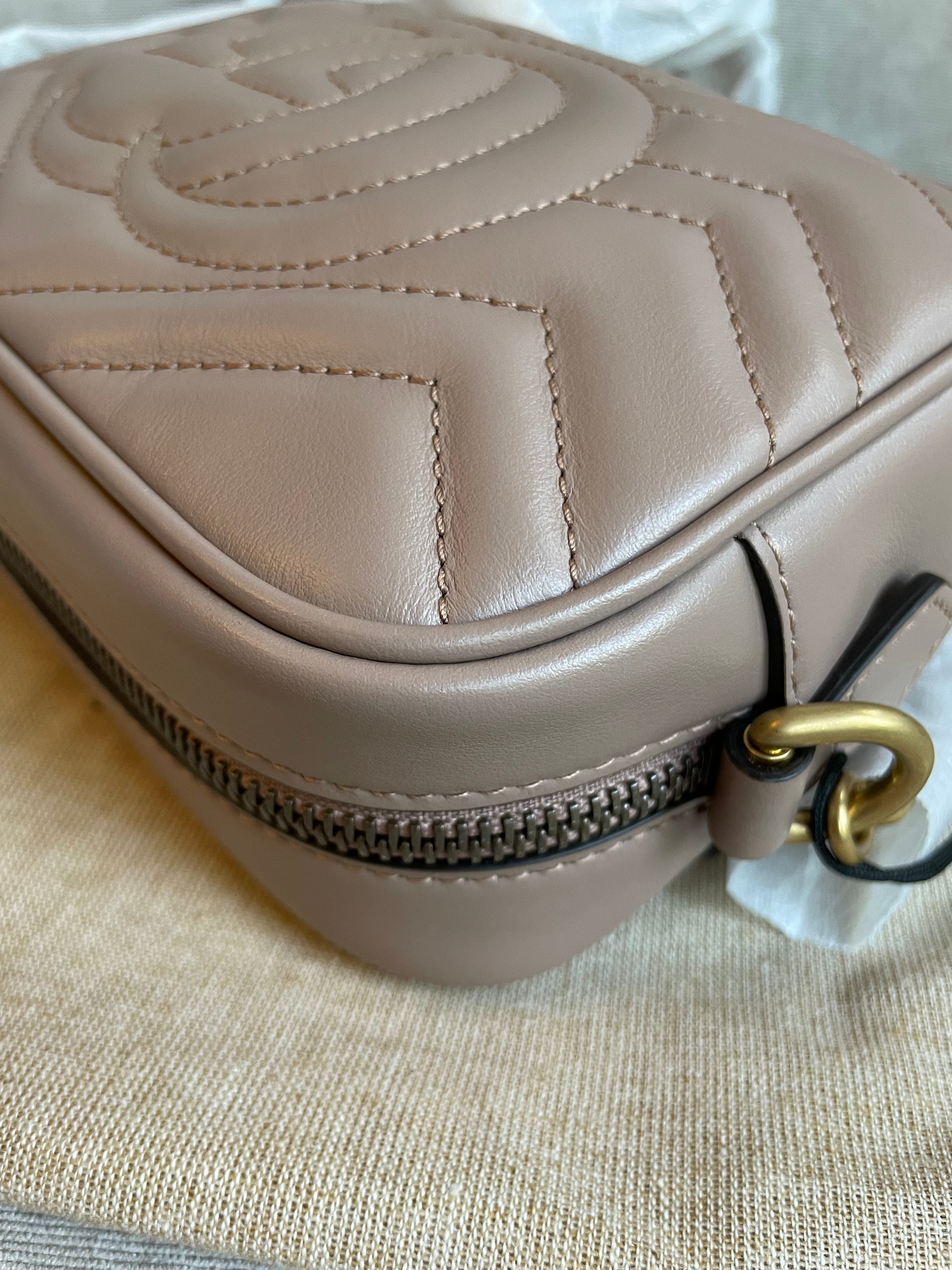 Gucci GG Dusty Pink Marmont Mini Shoulder Bag