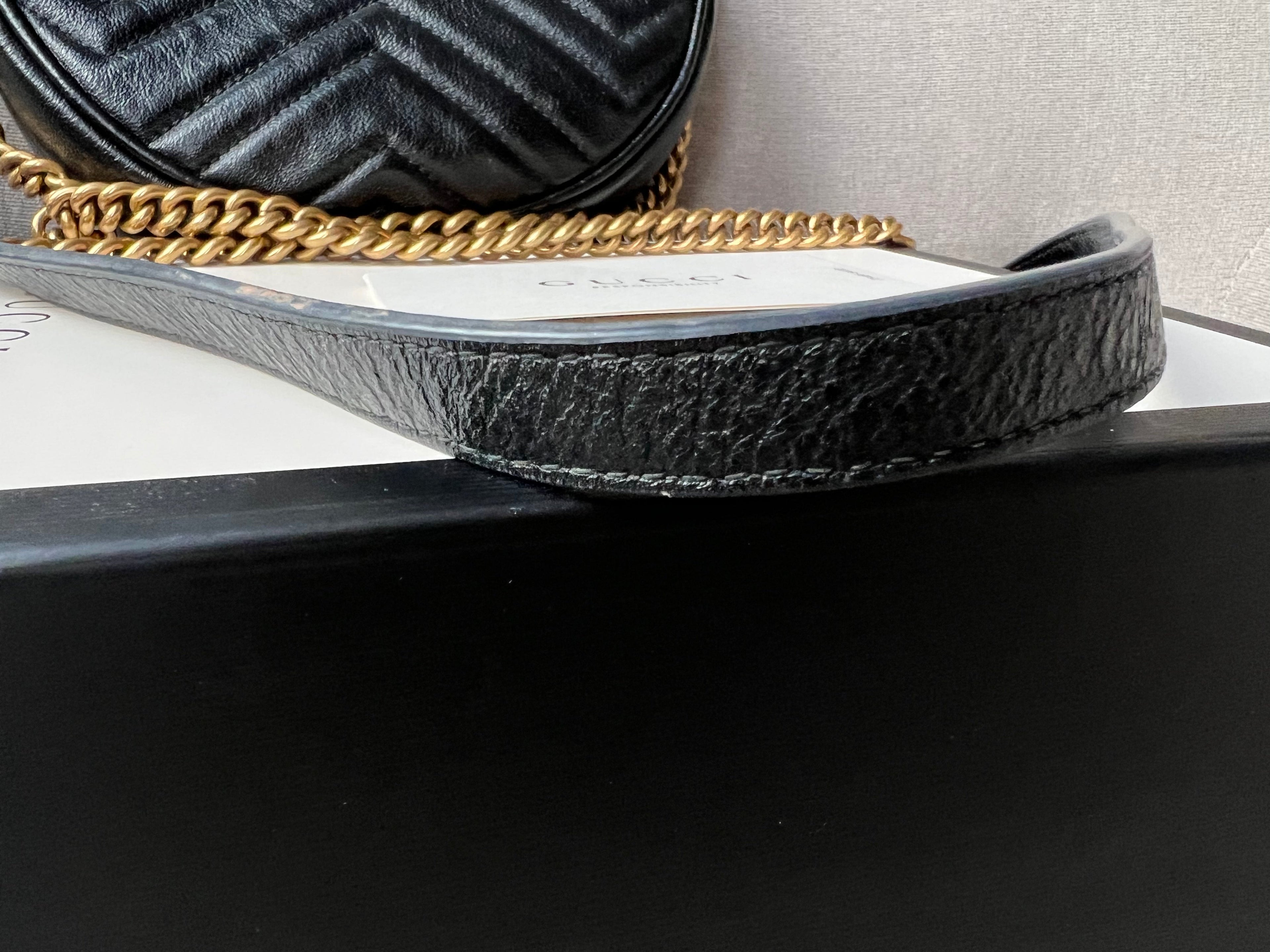 Gucci GG Round Black Marmont Small Shoulder Bag