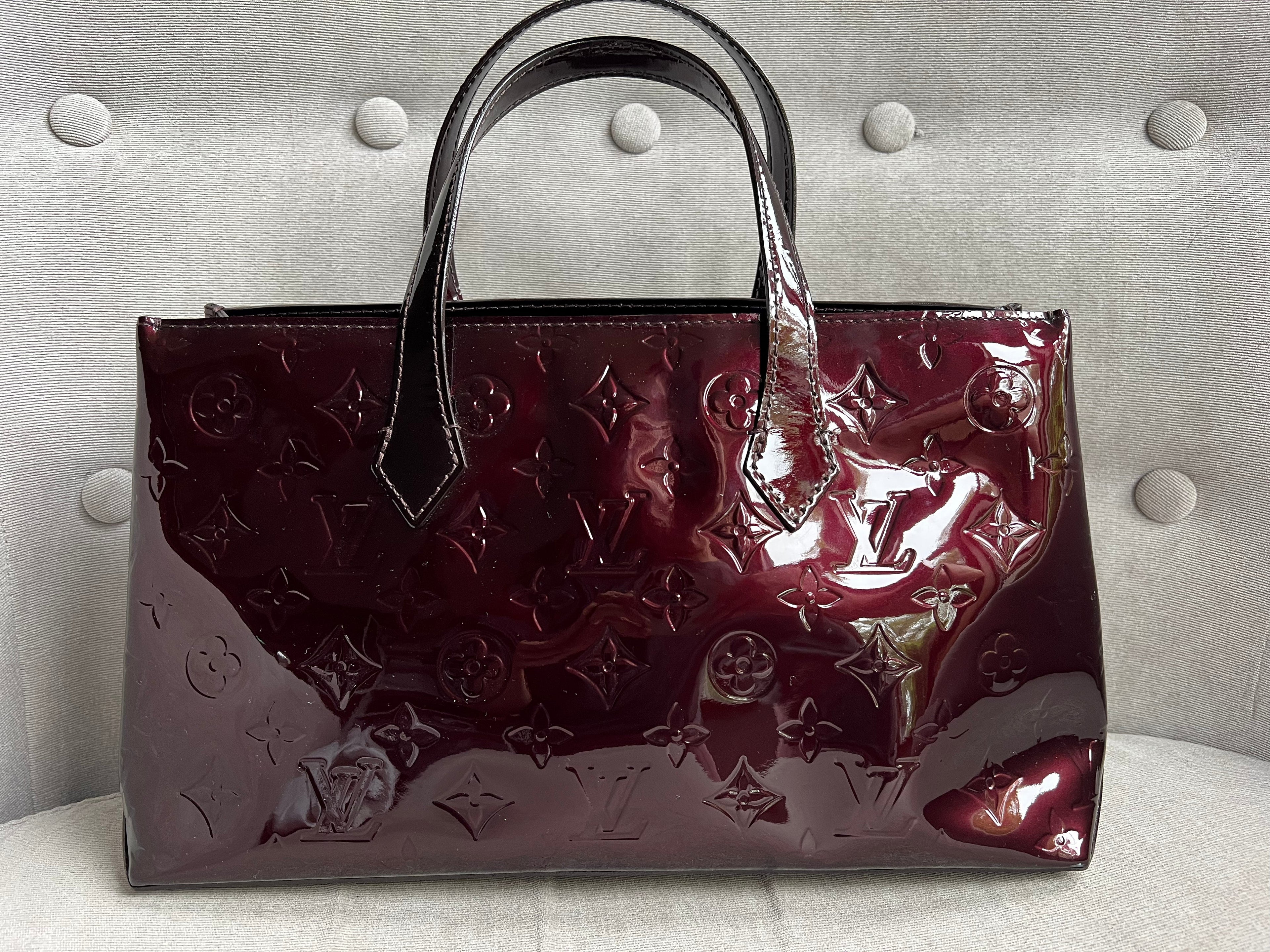 Louis Vuitton Wilshire Amarante Vernis Patent Leather