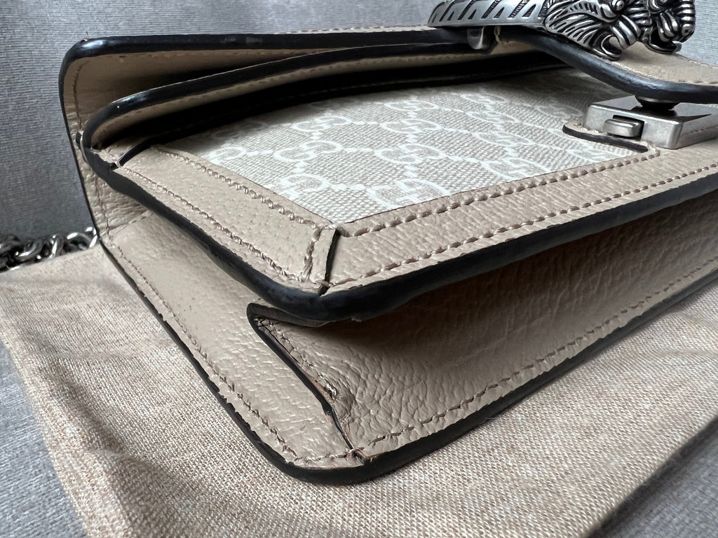 Gucci Dionysus GG Small Shoulder Bag in White and Beige Canvas (RRP £2,130)