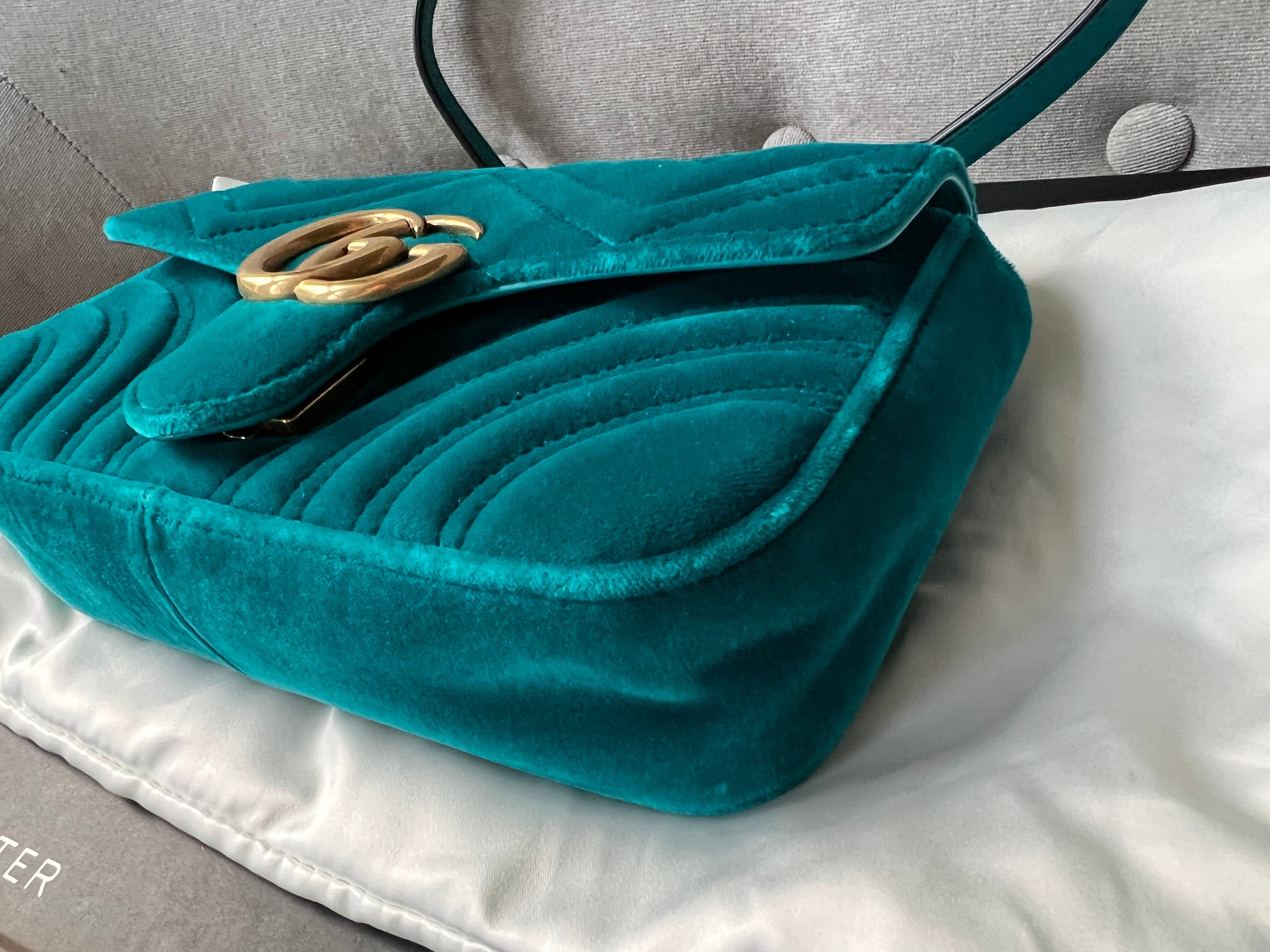 Gucci GG Mini Velvet Marmont Mini Shoulder Bag