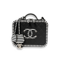 Chanel Filigree Vanity Case Small Black Caviar Silver