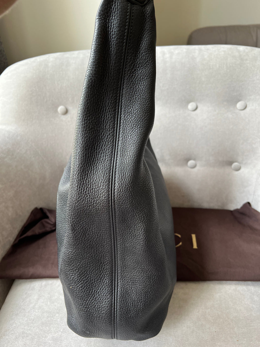 Gucci Soho Large Hobo in Black Pebbled Calfskin