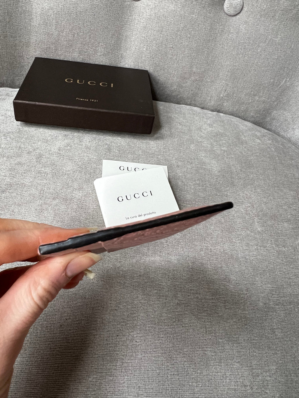 Gucci Pale Pink Guccissima Card Holder (RRP £225)