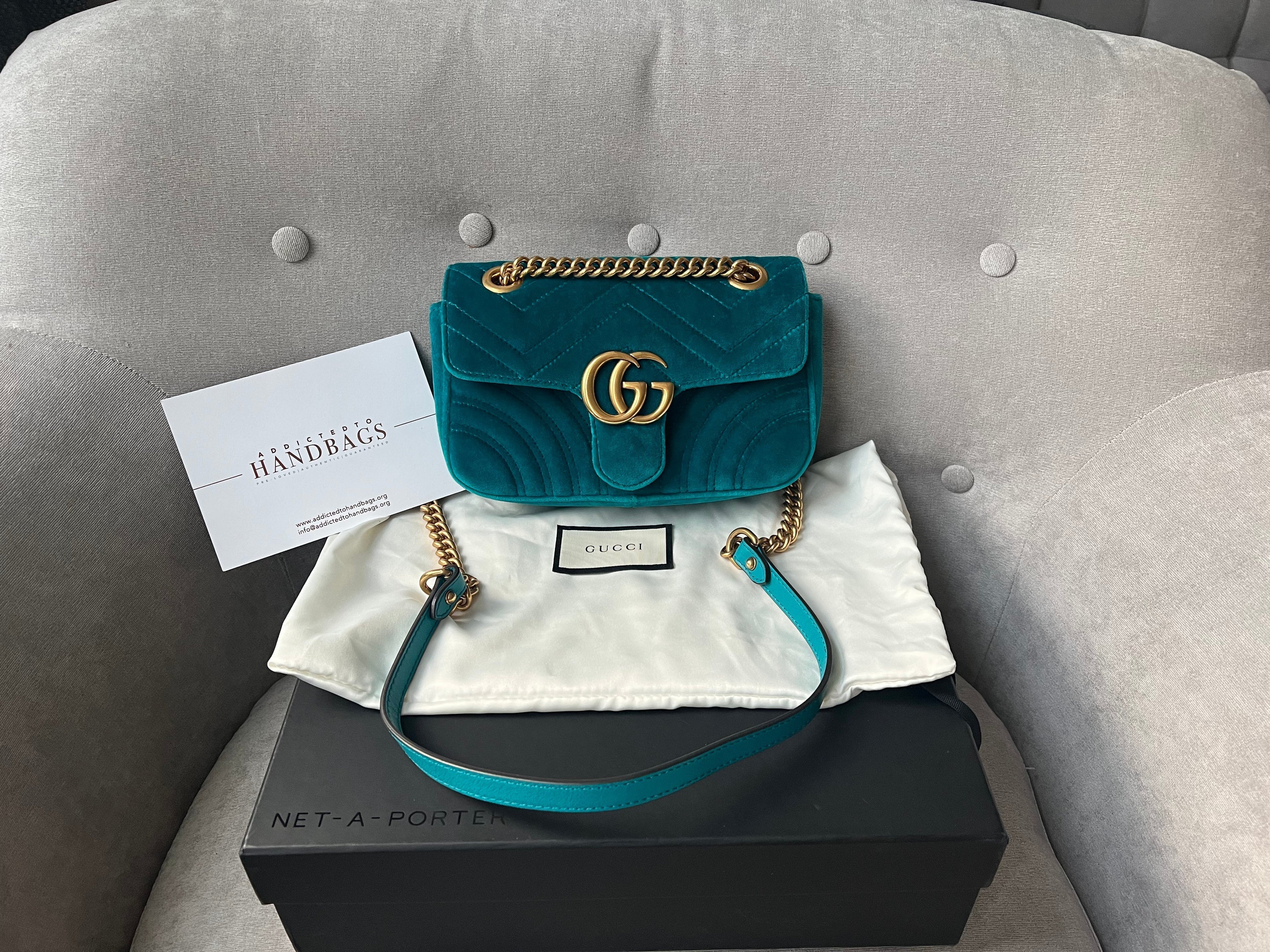 Gucci GG Mini Velvet Marmont Mini Shoulder Bag