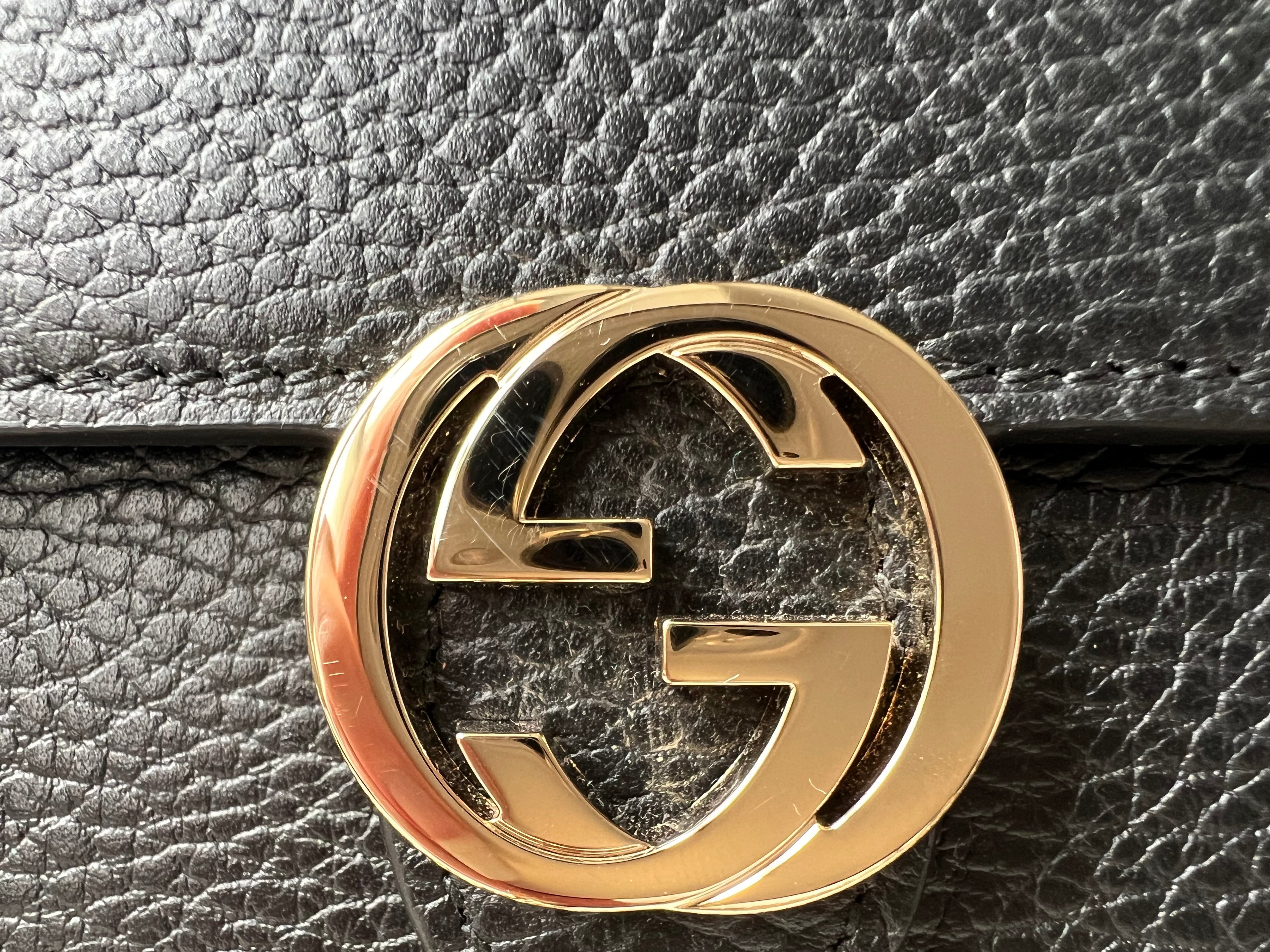 Gucci Black Interlocking Chain Wallet
