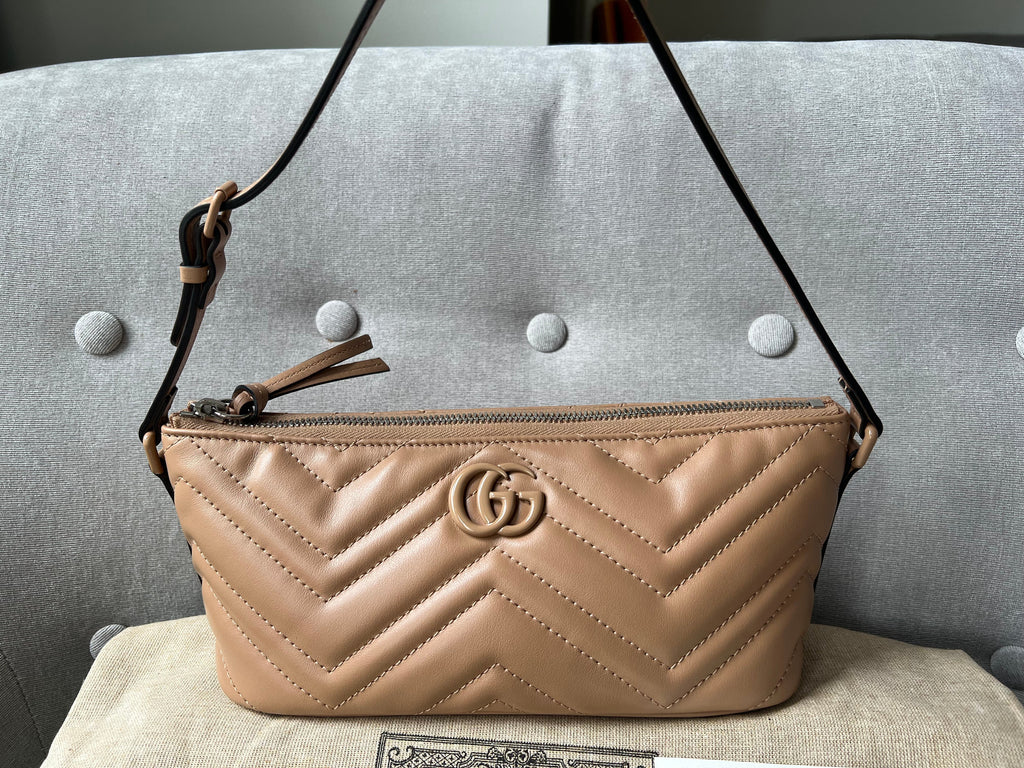 Gucci GG Rose Beige Marmont Shoulder Bag