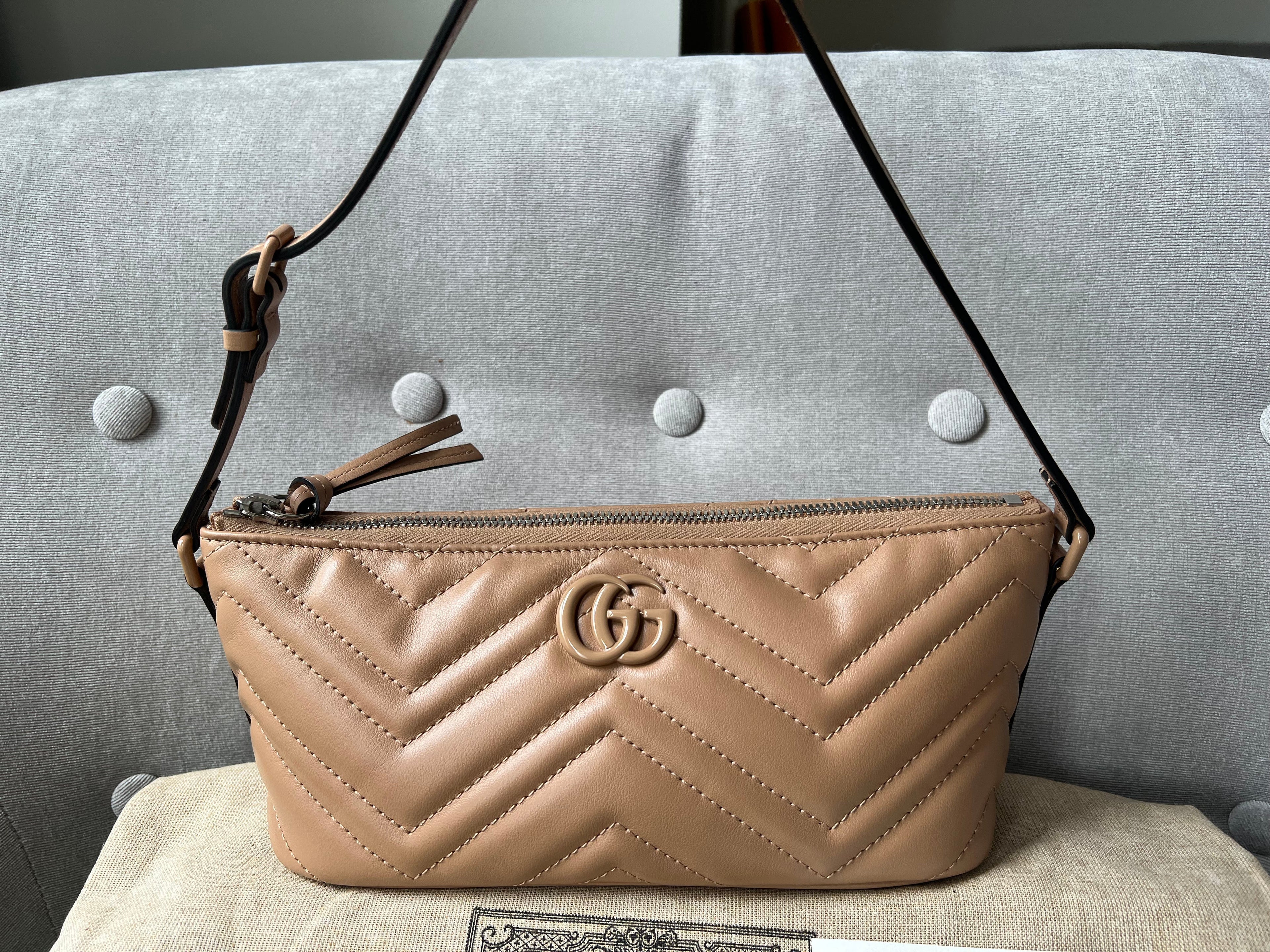 Gucci GG Rose Beige Marmont Shoulder Bag