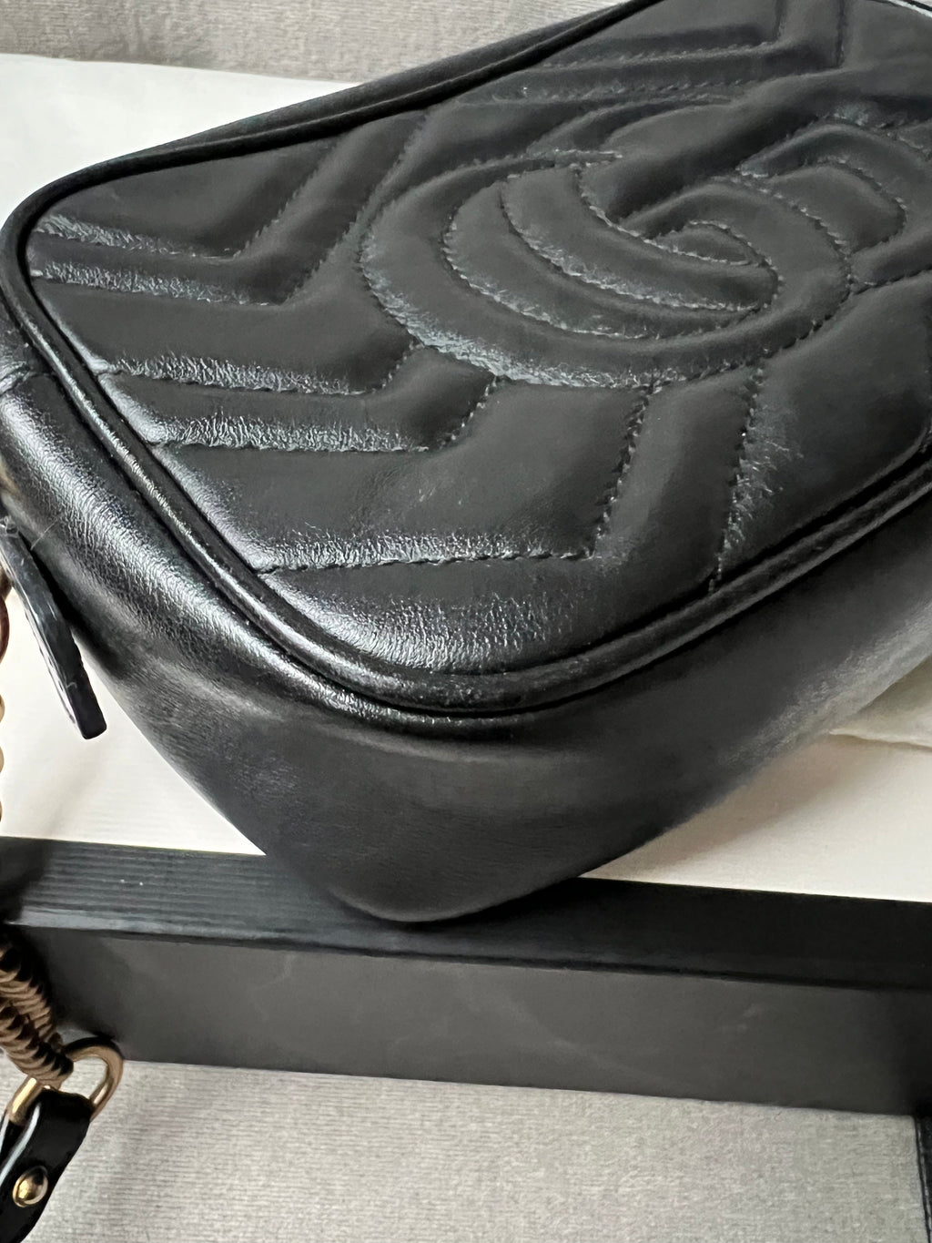 Gucci GG Black Marmont Mini Shoulder Bag (RRP £1,160)