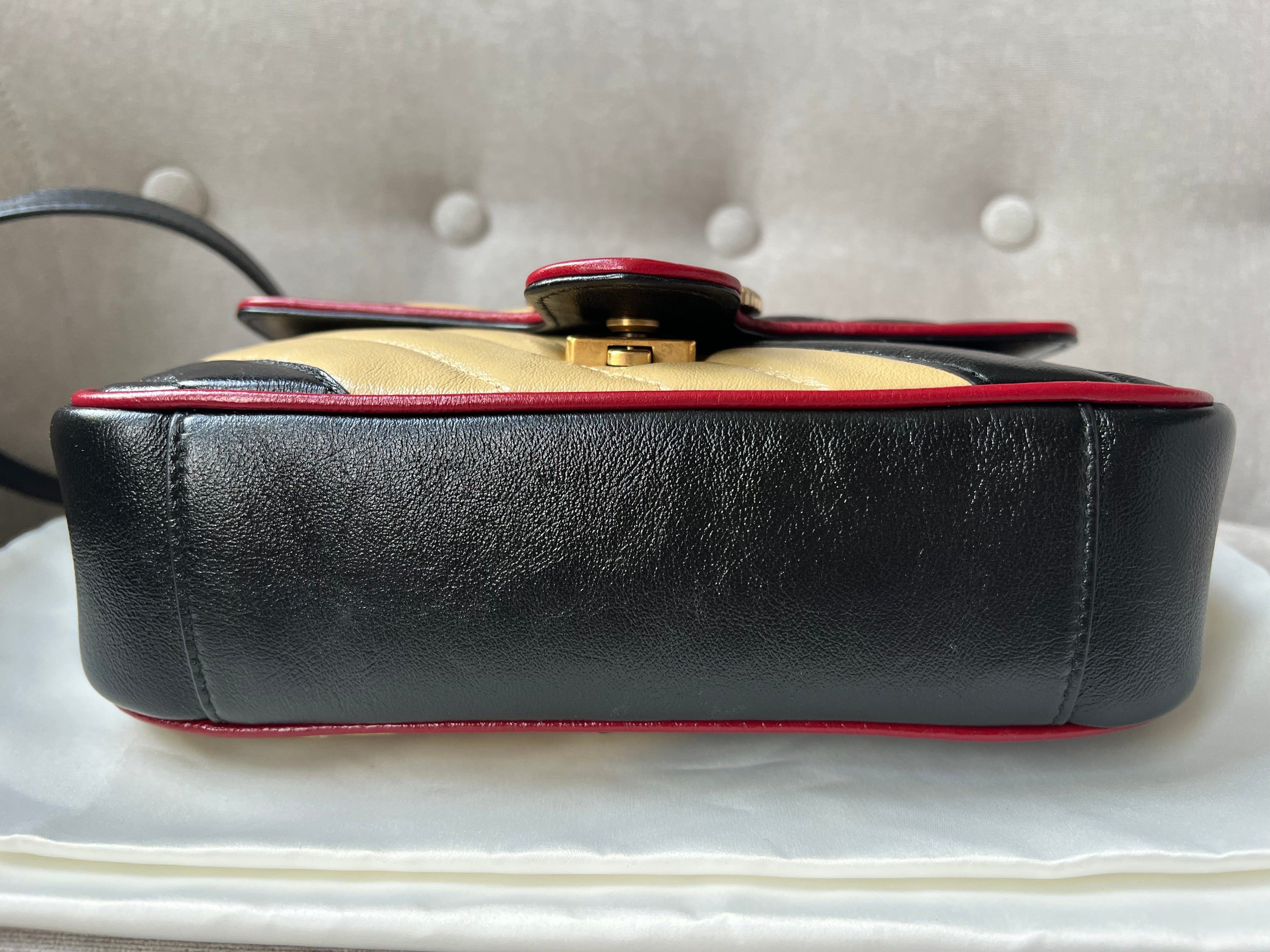 Gucci GG Tricolour Marmont Mini Shoulder Bag