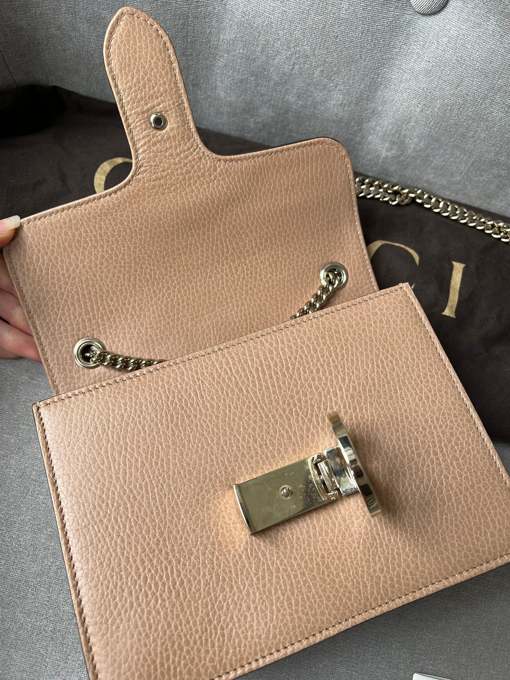 Gucci Interlocking GG Beige Small Shoulder Bag