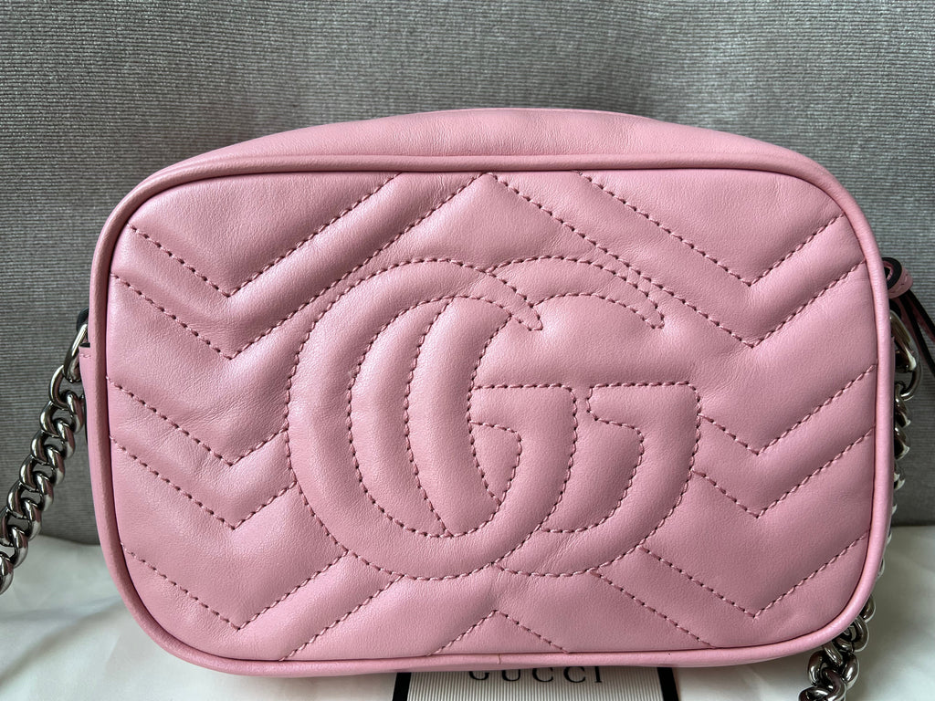 Gucci GG Pale Pink Marmont Mini Shoulder Bag (RRP £1,160)