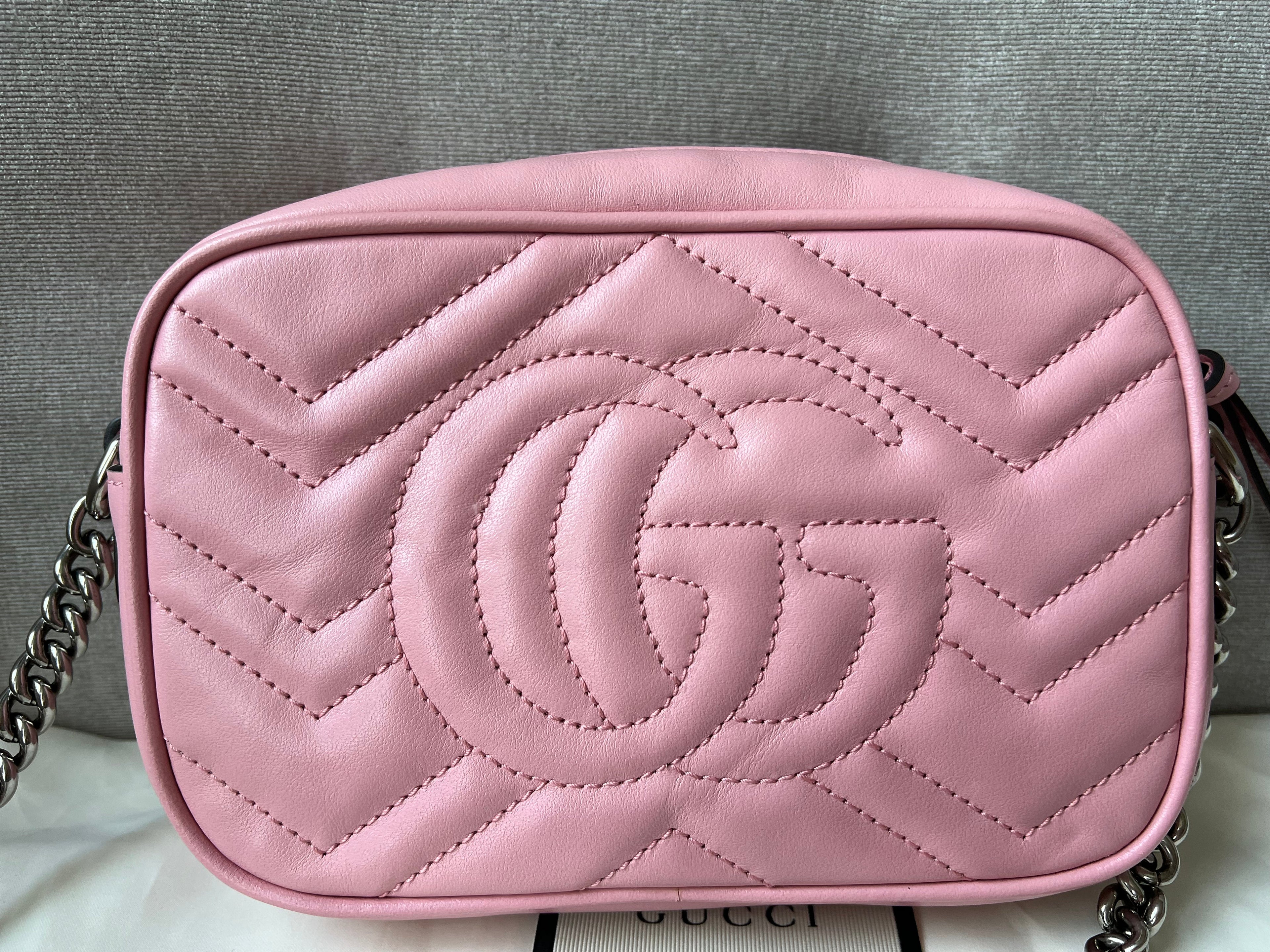 Gucci GG Pale Pink Marmont Mini Shoulder Bag (RRP £1,160)