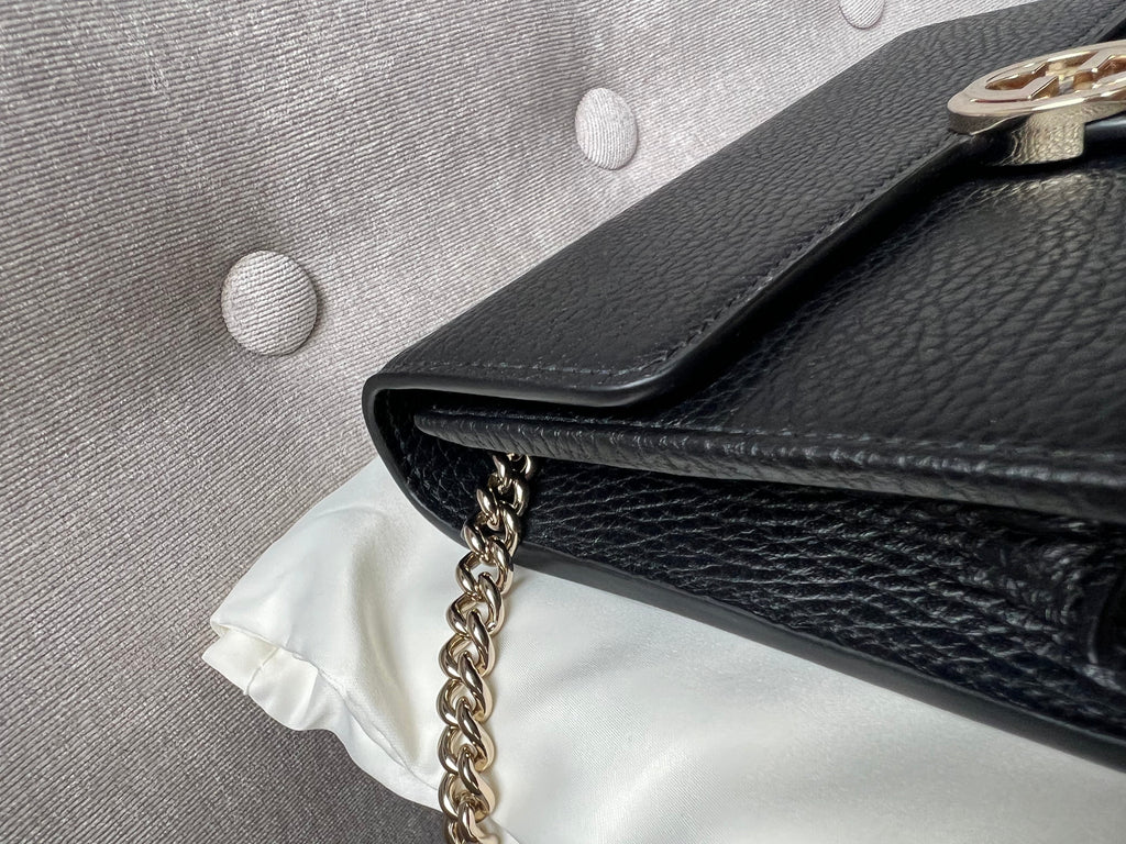 Gucci Black Interlocking Chain Wallet