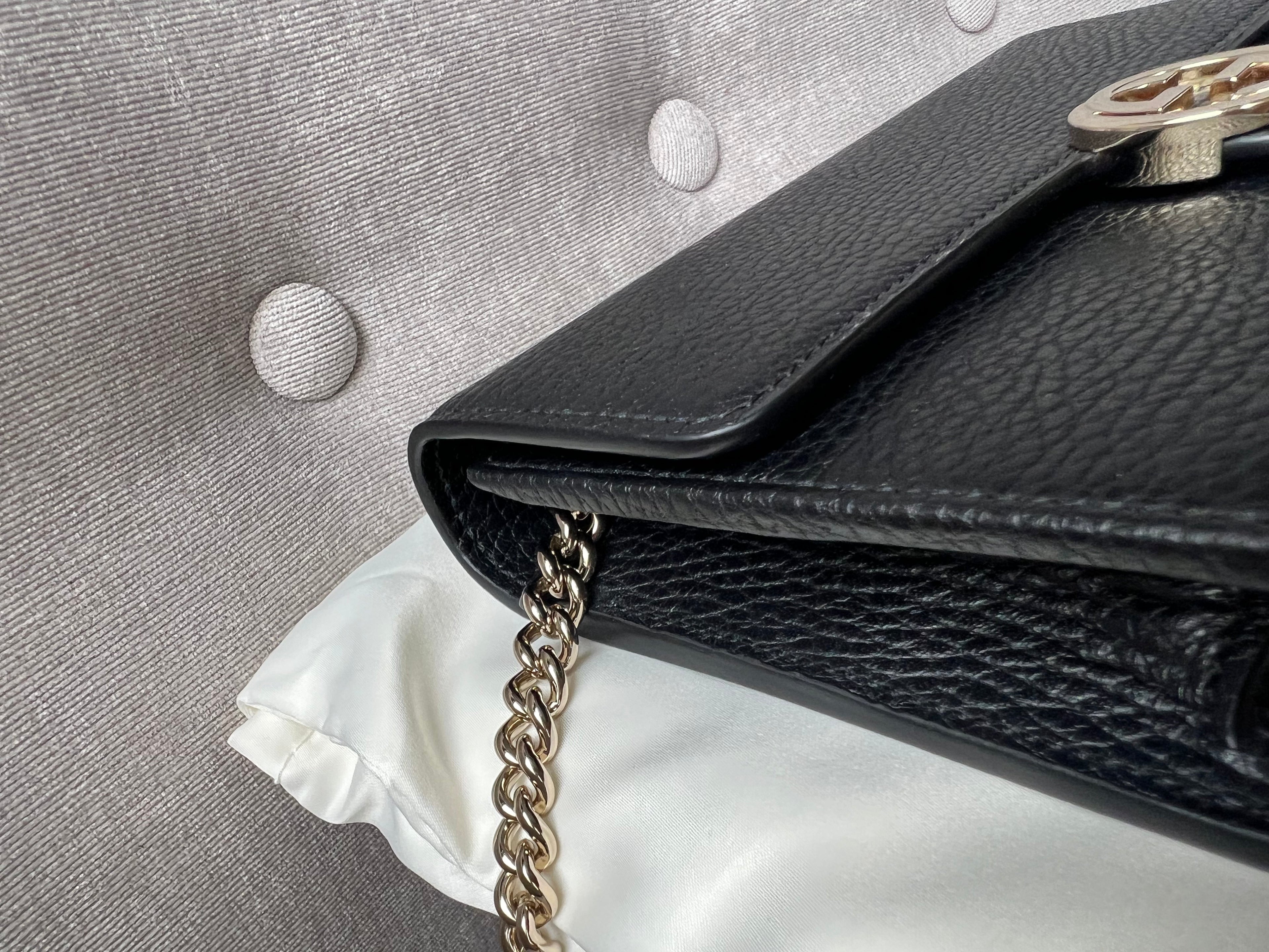 Gucci Black Interlocking Chain Wallet
