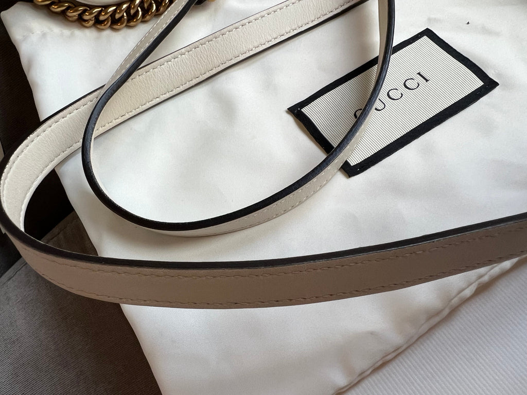 Gucci GG White Marmont Mini Shoulder Bag (RRP £1,160)