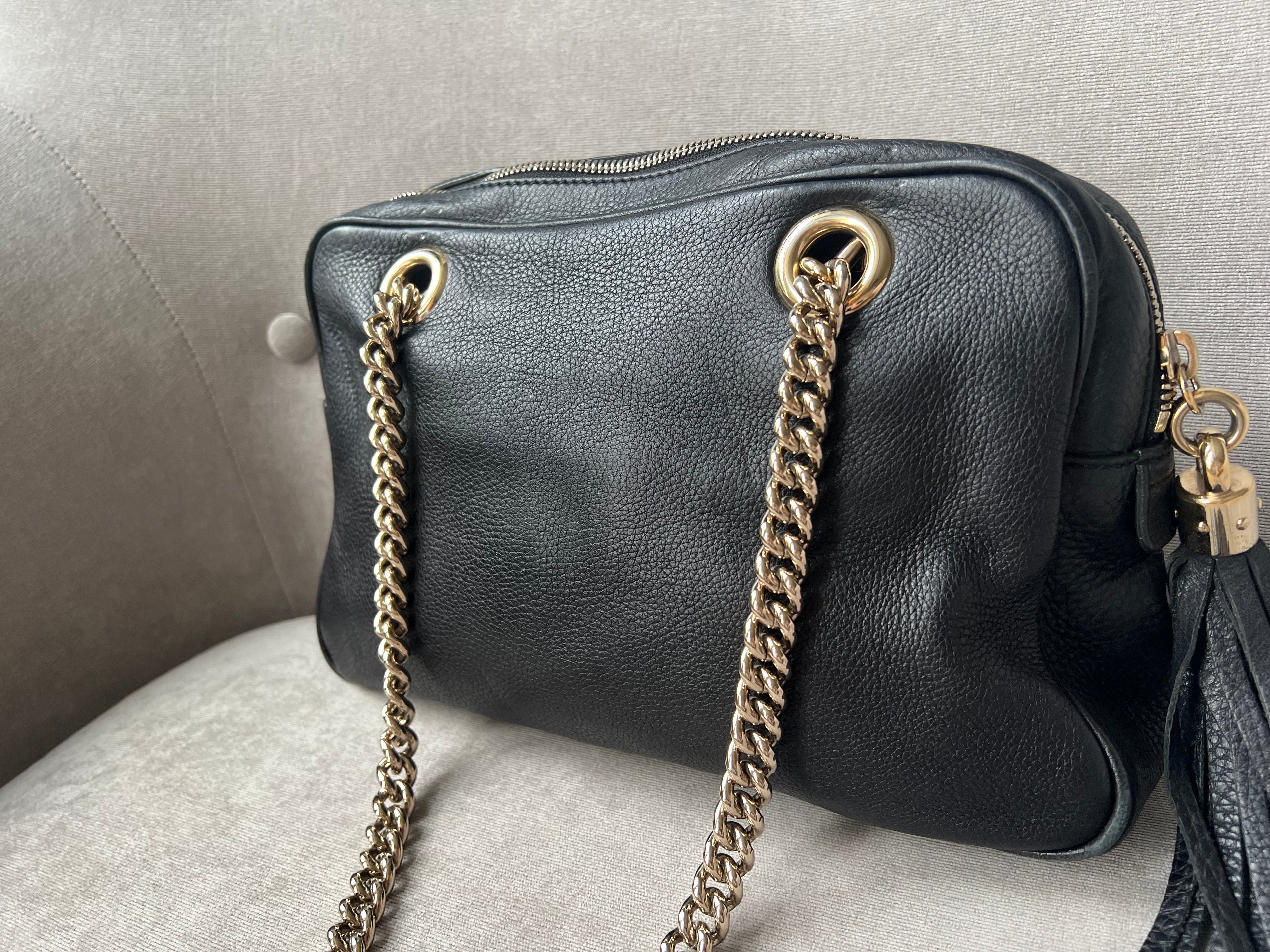 Gucci Black Small Soho Chain Tote