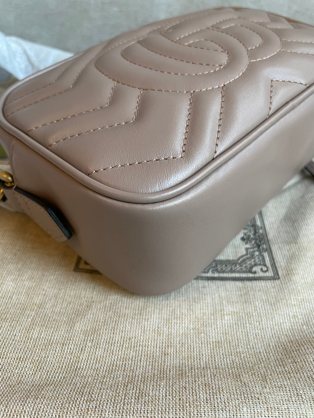 Gucci GG Dusty Pink Marmont Mini Shoulder Bag