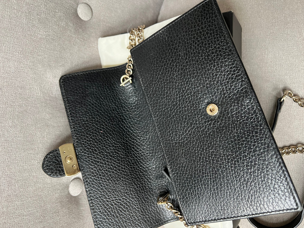 Gucci Black Interlocking Chain Wallet