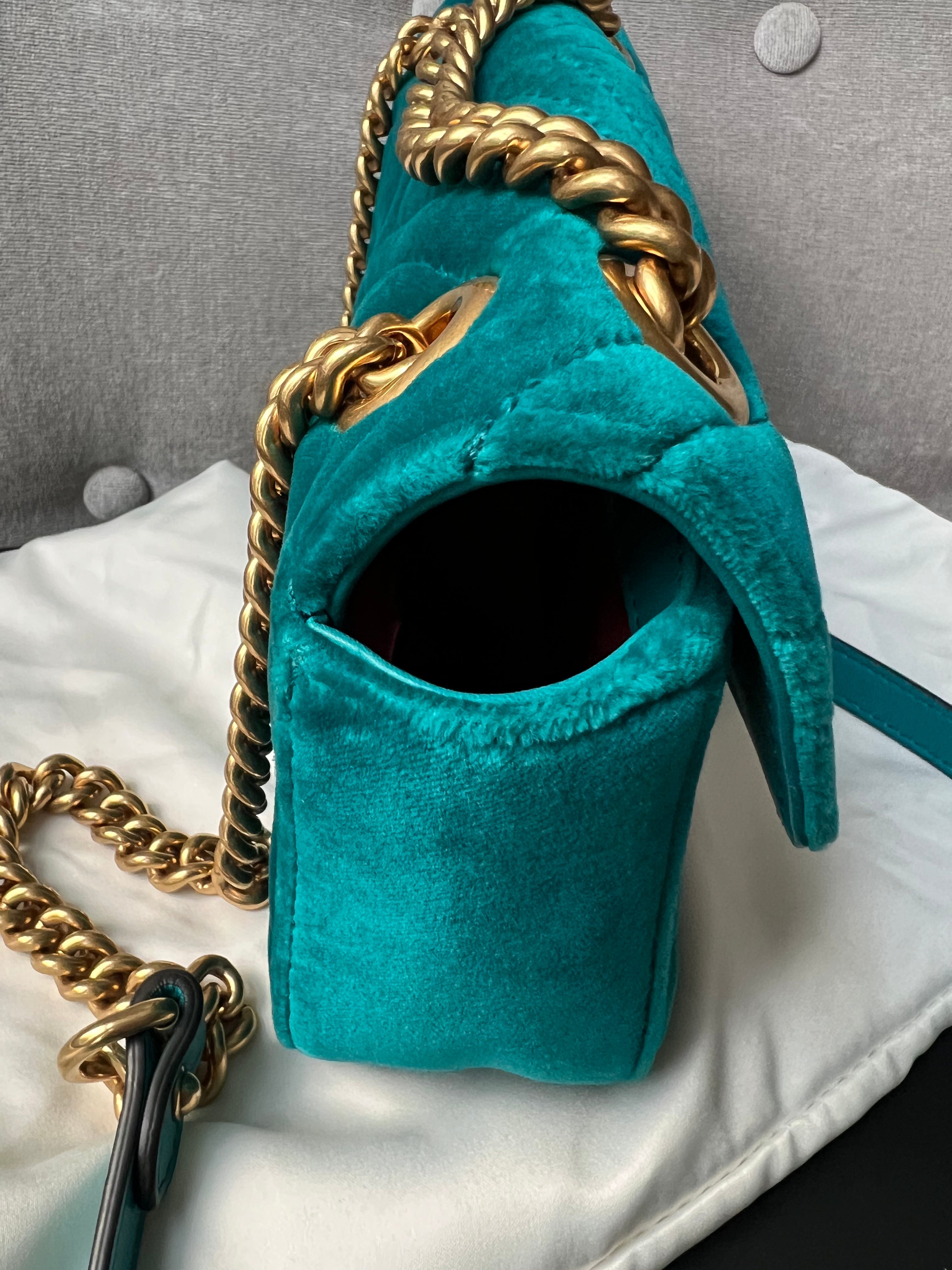 Gucci GG Mini Velvet Marmont Mini Shoulder Bag