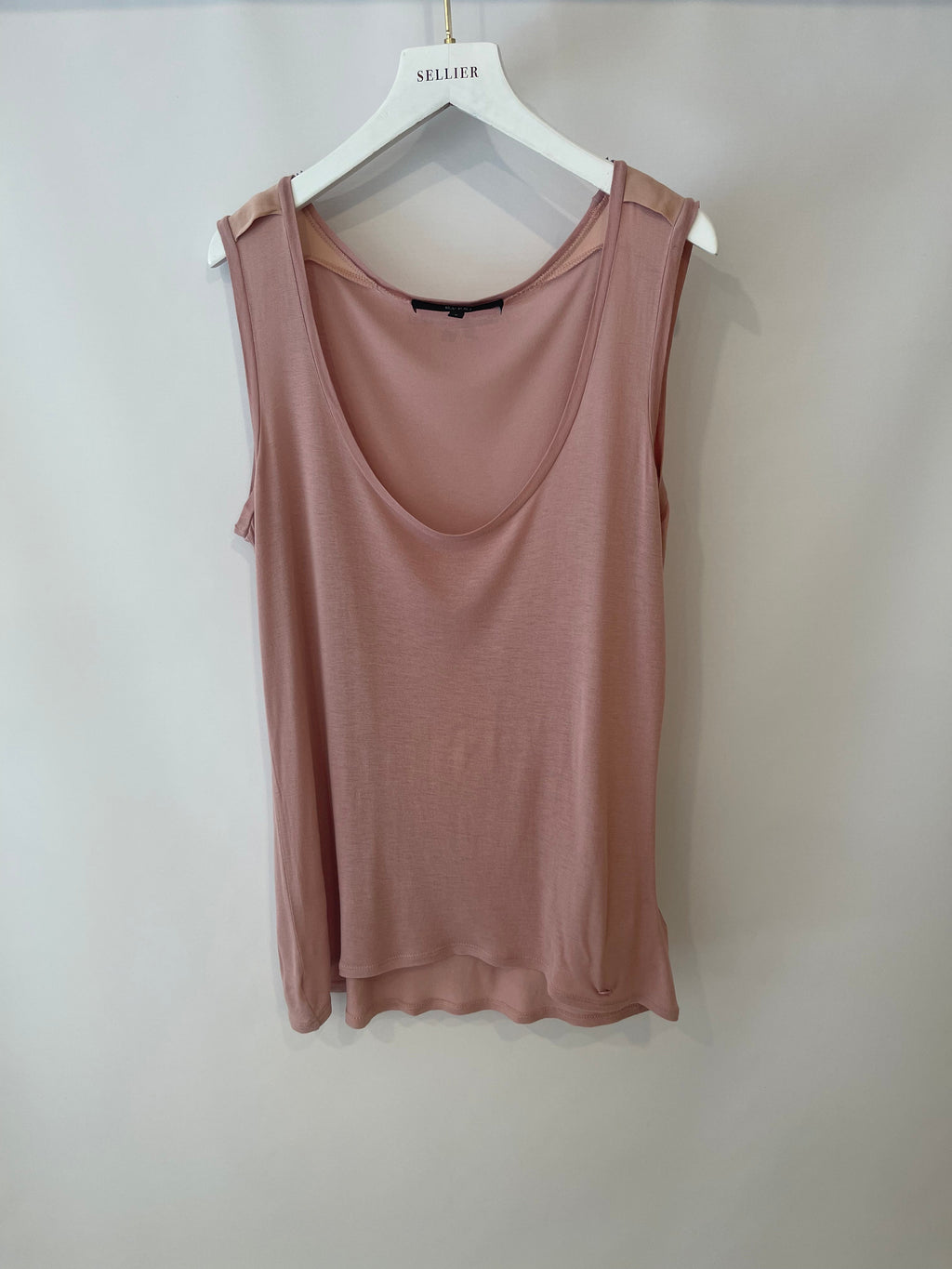 Gucci Dusty Pink Tank Top with Small Gucci Logo Size Small (UK 8)