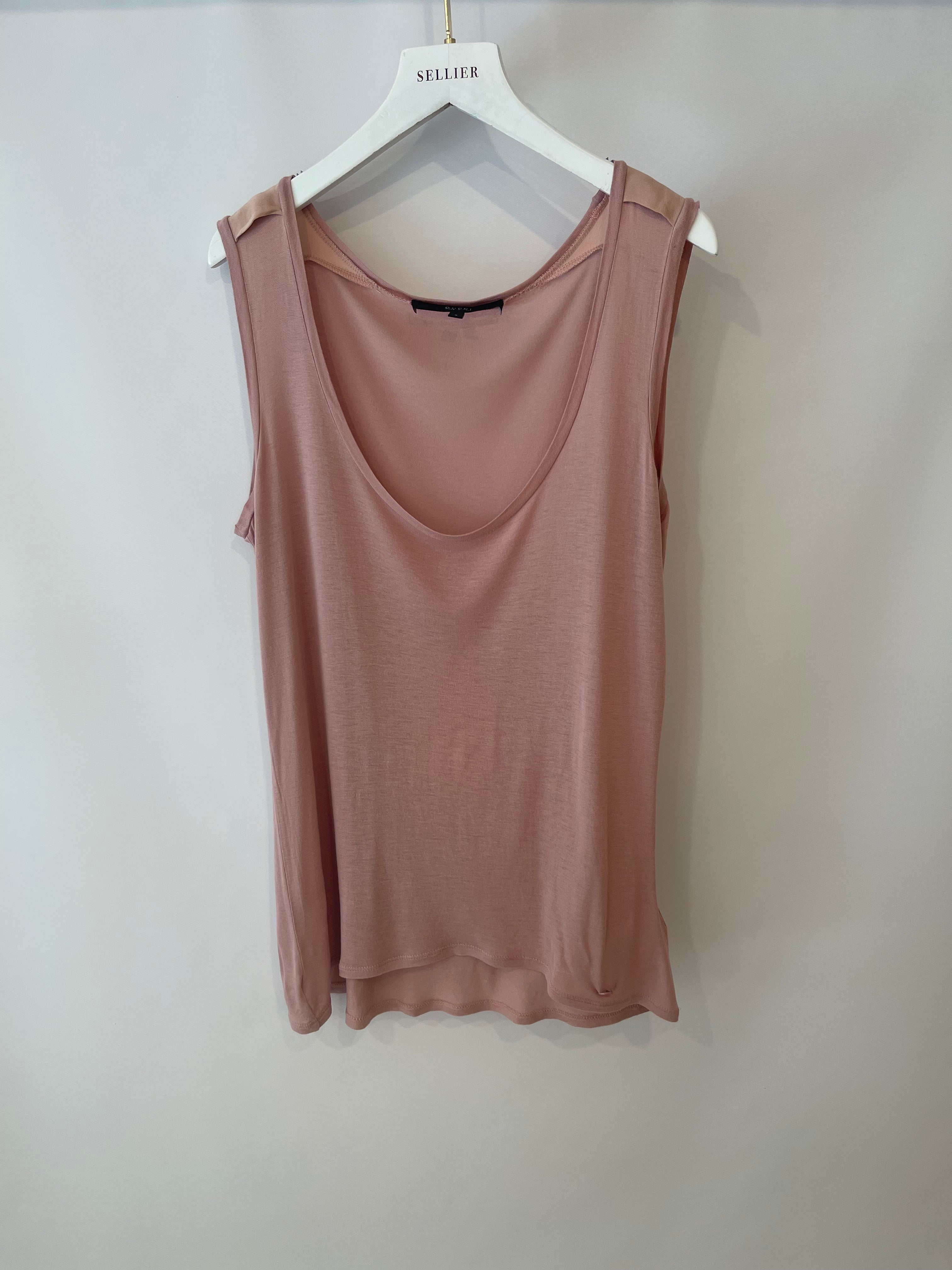 Gucci Dusty Pink Tank Top with Small Gucci Logo Size Small (UK 8)