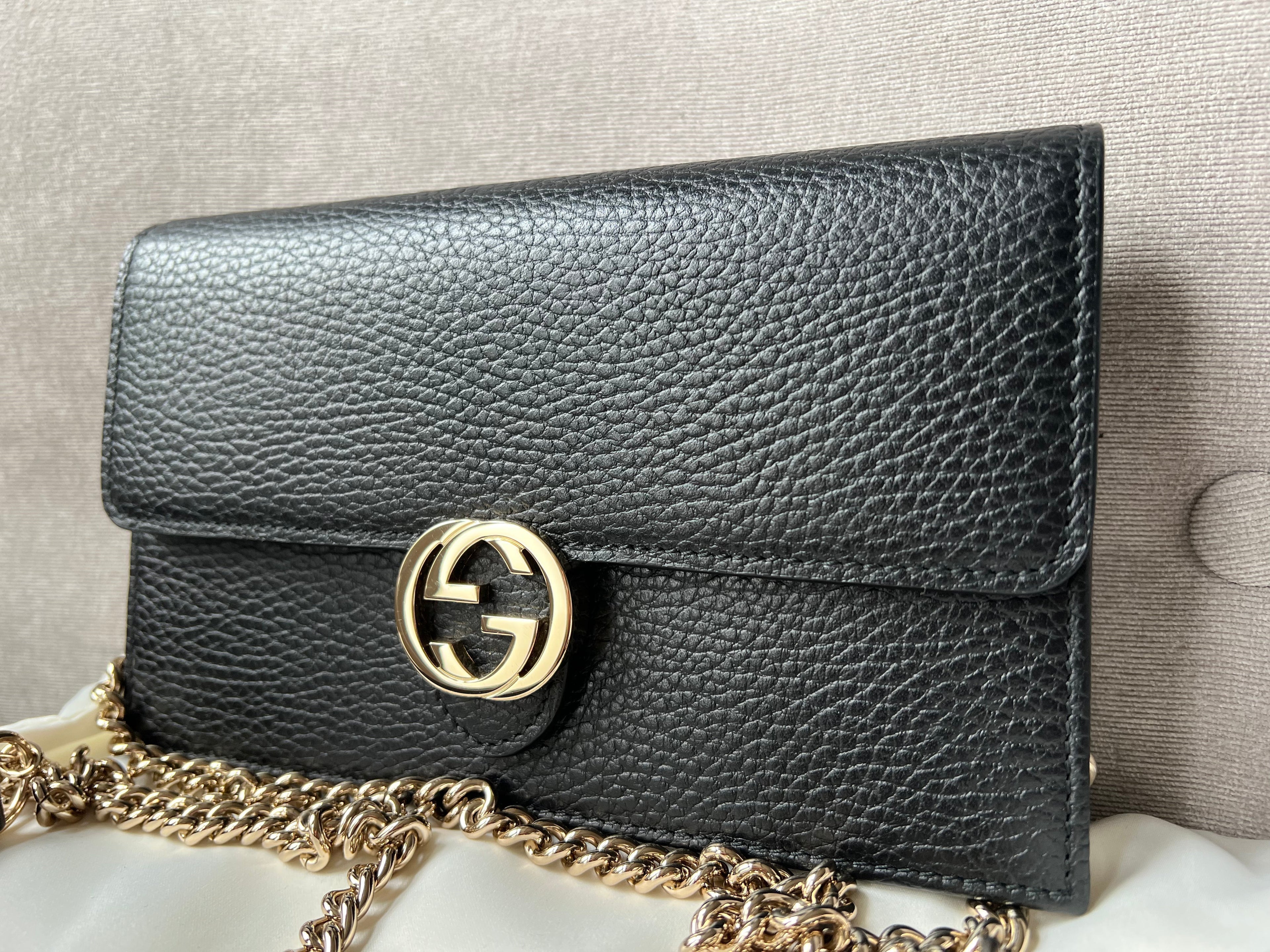 Gucci Black Interlocking Chain Wallet