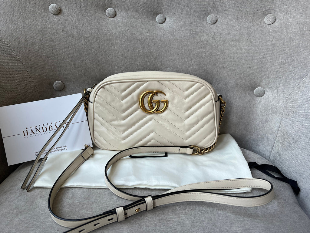 Gucci GG White Marmont Small Shoulder Bag