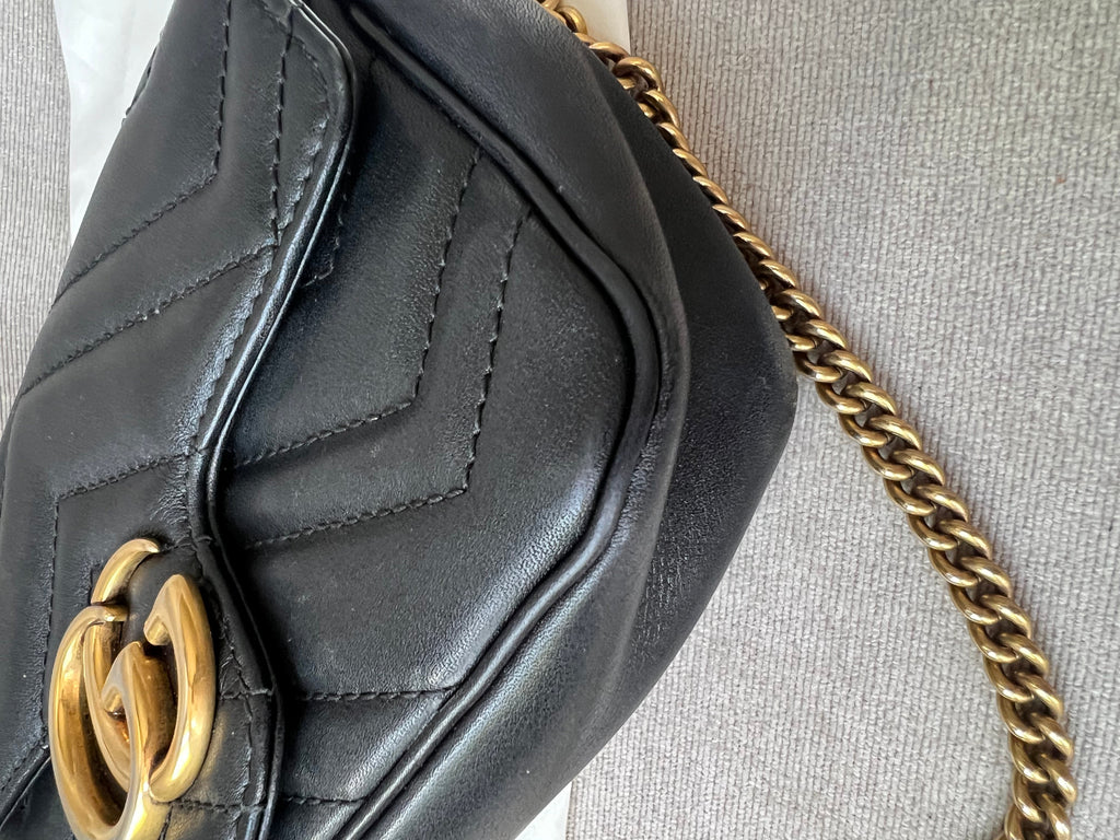 Gucci GG Black Marmont Super Mini Shoulder Bag