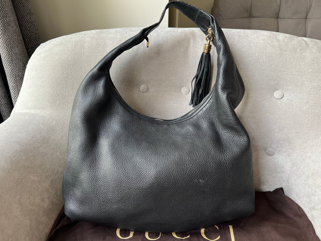 Gucci Soho Large Hobo in Black Pebbled Calfskin