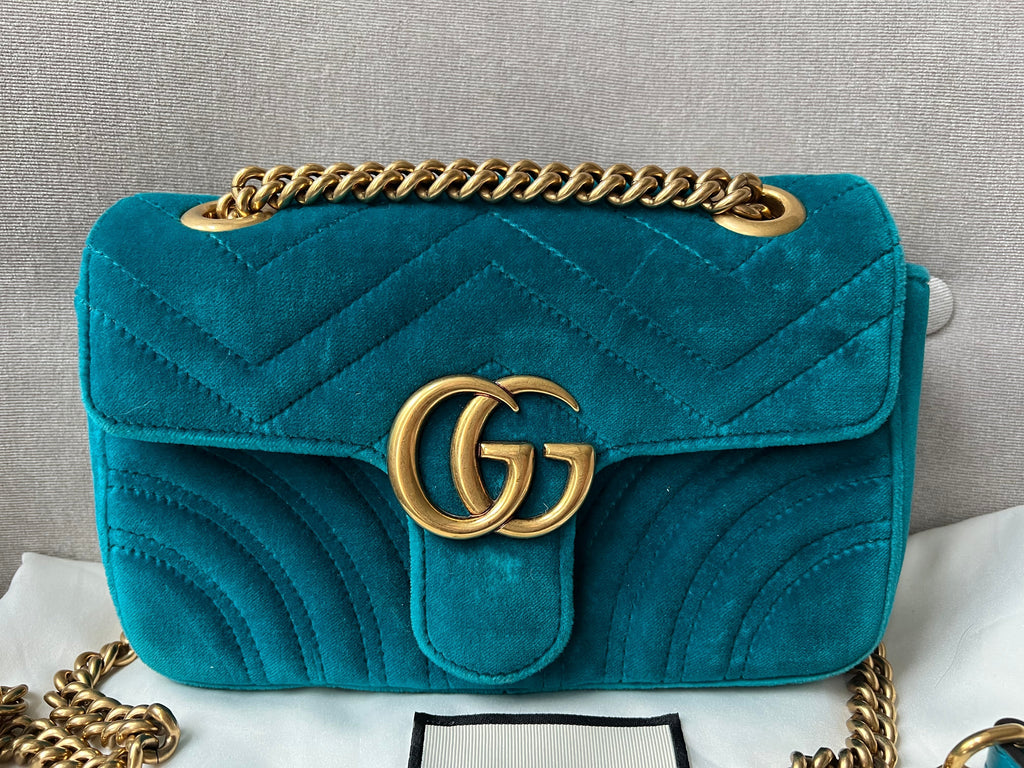 Gucci GG Mini Velvet Marmont Mini Shoulder Bag