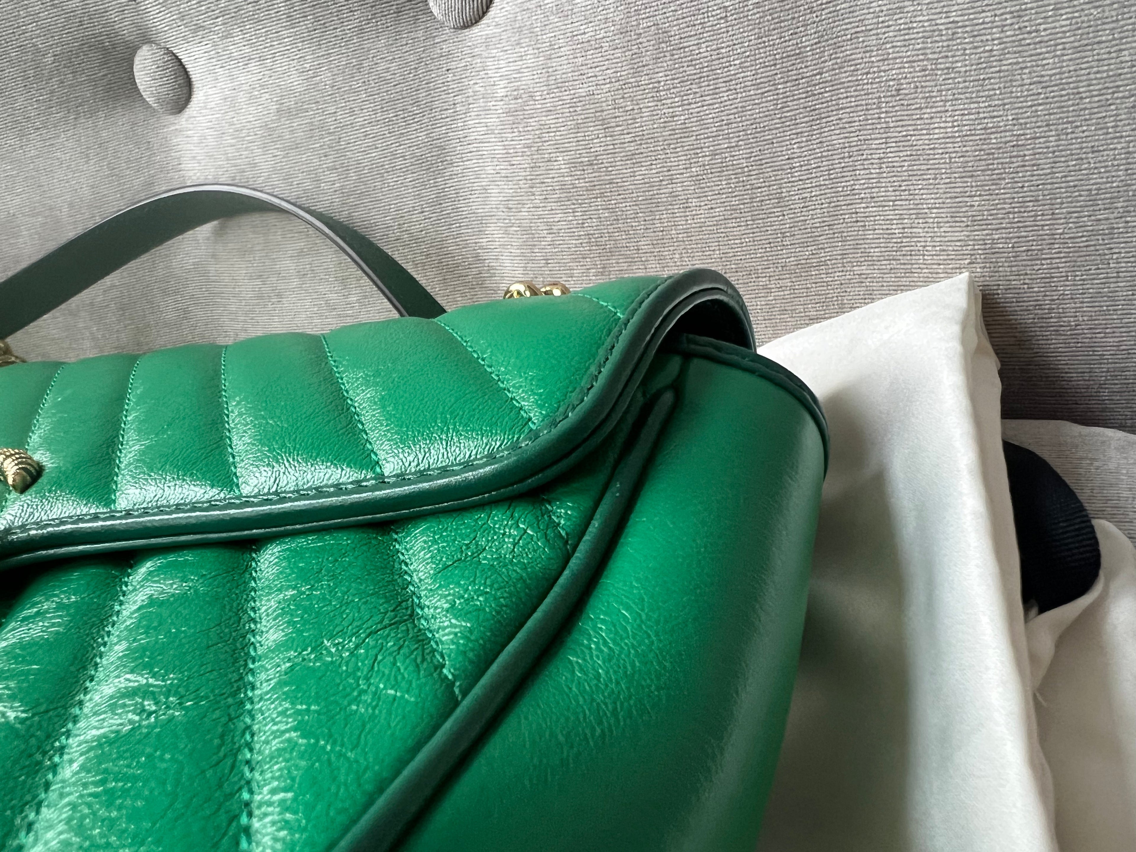 Gucci GG Green Torchon Marmont Small Shoulder Bag