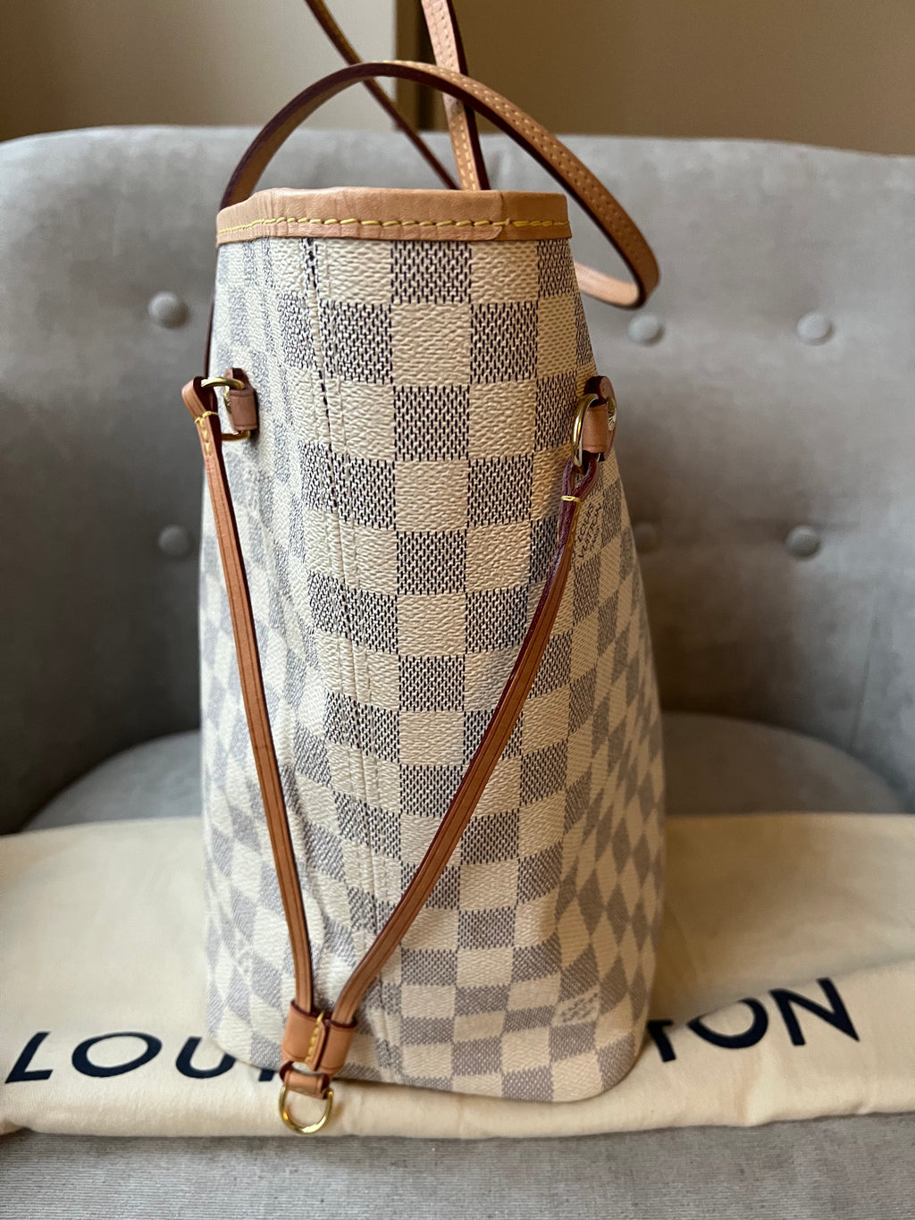 Louis Vuitton Neverfull MM  Damier Azur (RRP £1,410)